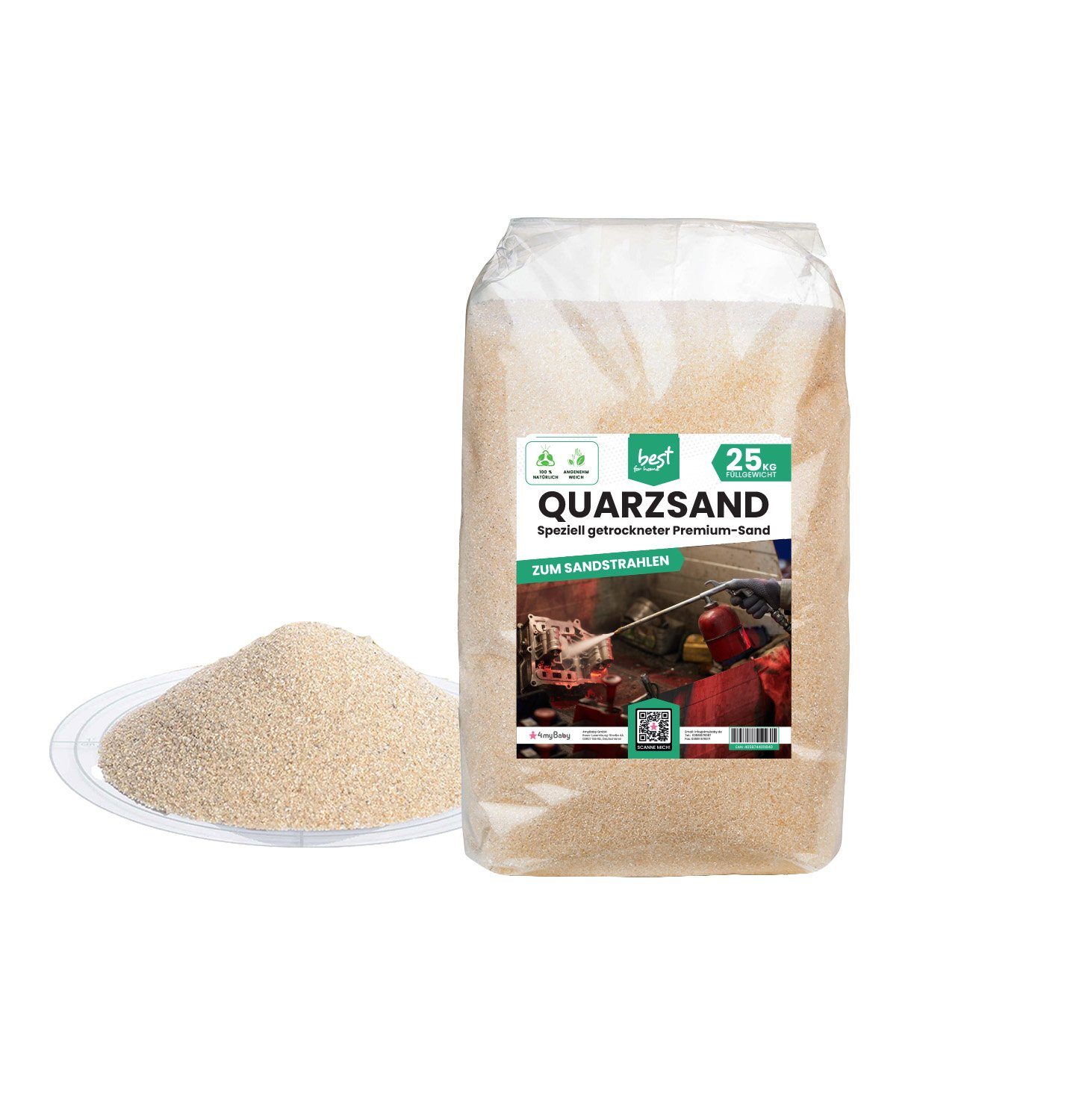 Best for Home Sand Sandstrahlsand 25 kg – Hochwertiger Quarzsand für effekt günstig online kaufen