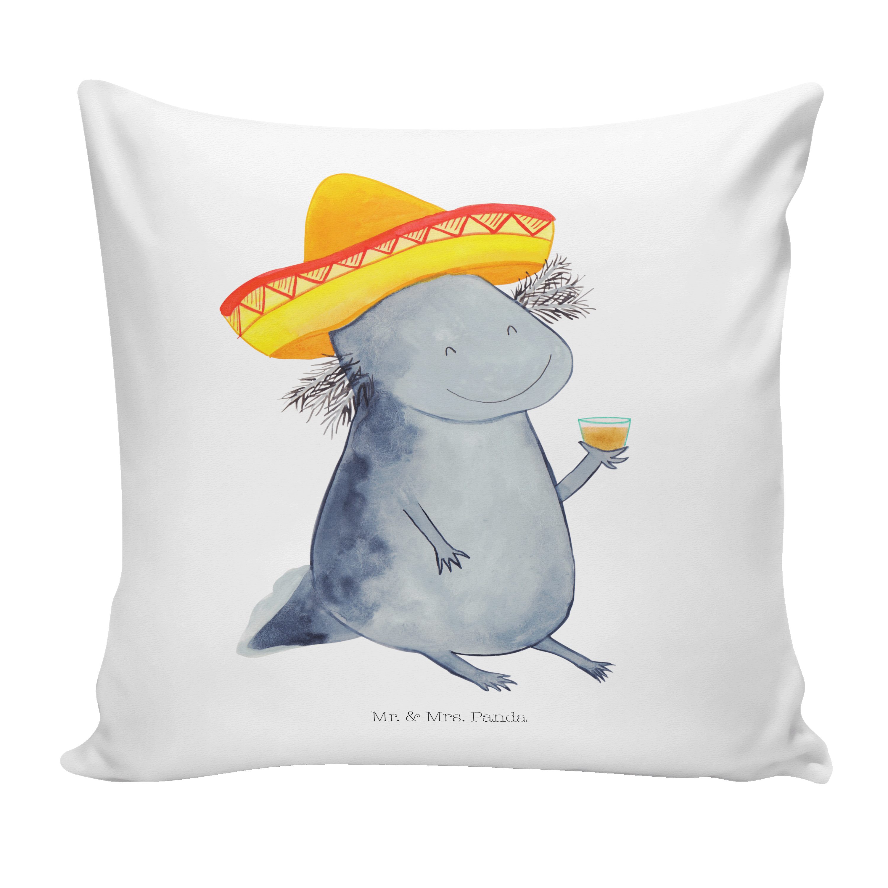 Mr. & Mrs. Panda Dekokissen Axolotl Tequila - Weiß - Geschenk, Mexiko, Kopfkissen, feiern, Sofaki