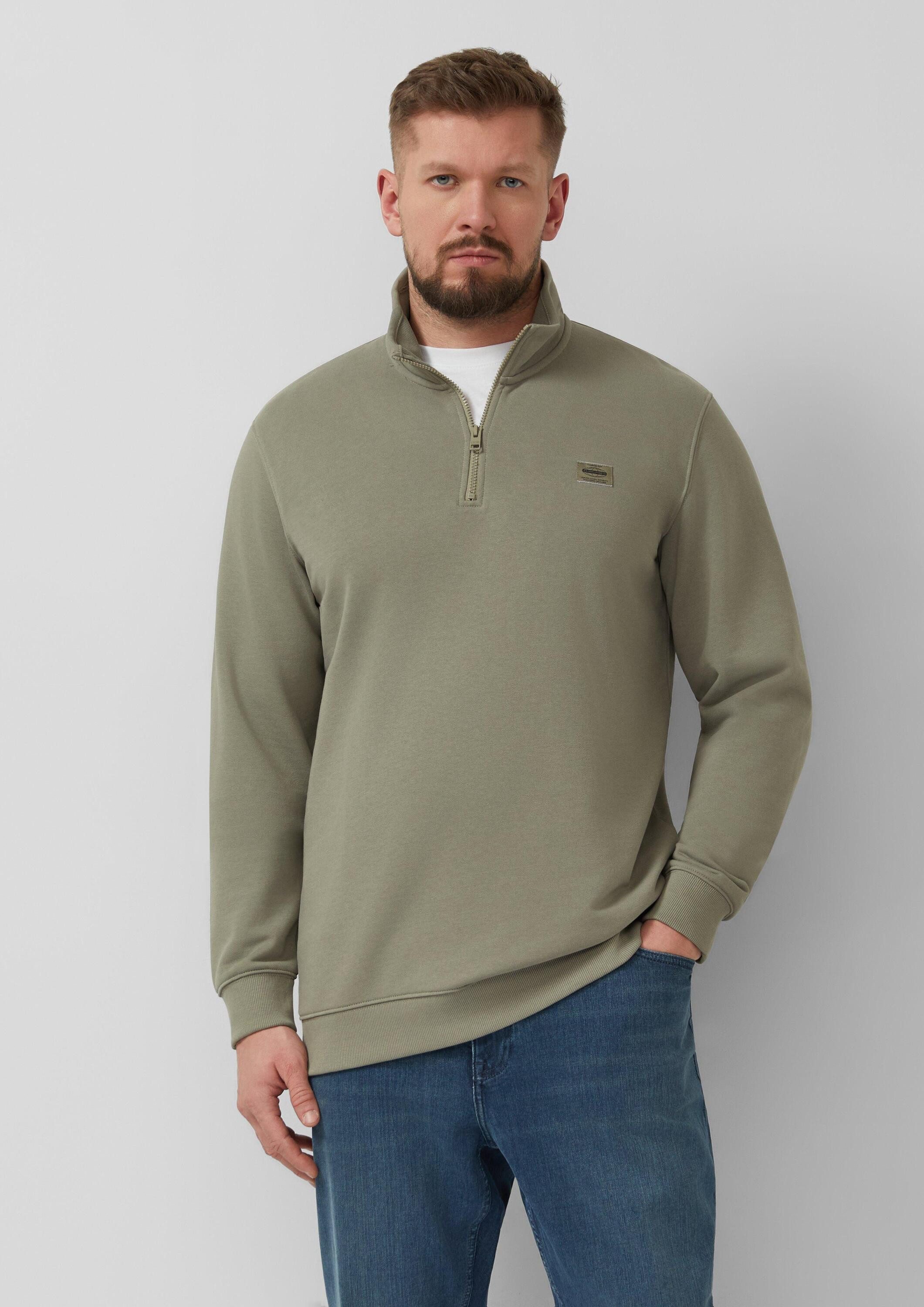 s.Oliver Sweatshirt Sweatshirt Sweatshirt mit Troyer-Kragen und Logo-Patch. Reduzierter Preis € 34,99. Unverbindliche Preisempfehlung € 49,99