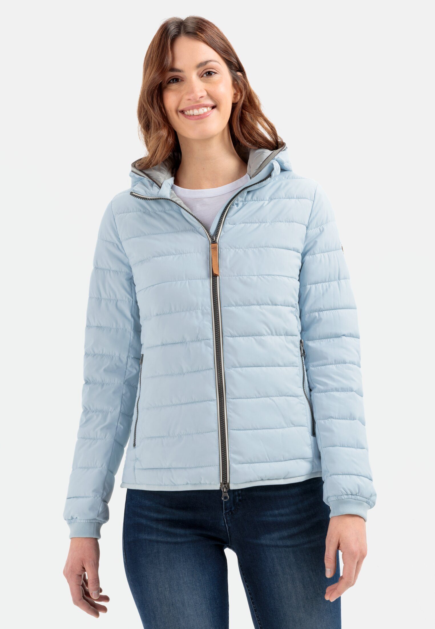 camel active aus Polyester recyceltem Hellblau Steppjacke