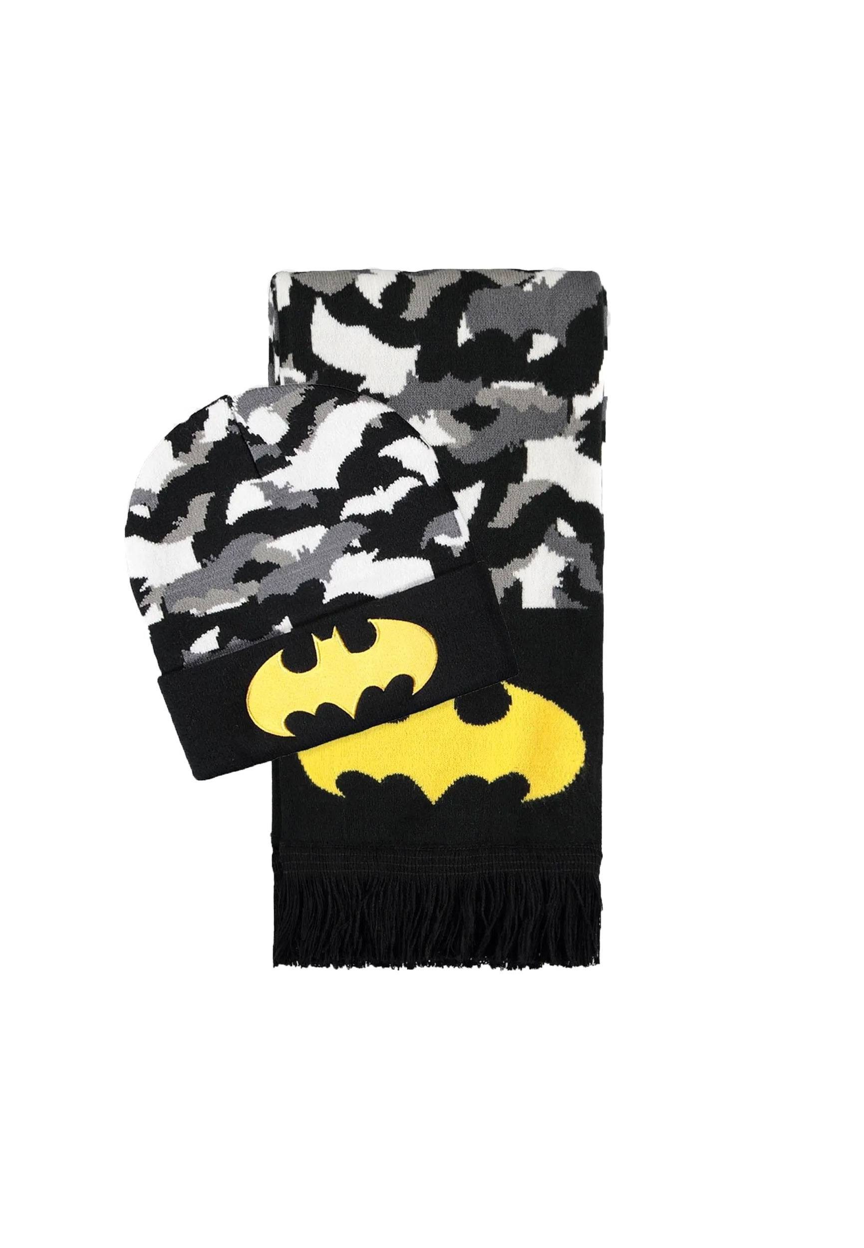 DIFUZED Schal DC Comics Beanie & Schal Set Batman Logo, (1-St), Offiziell lizenziertes Set