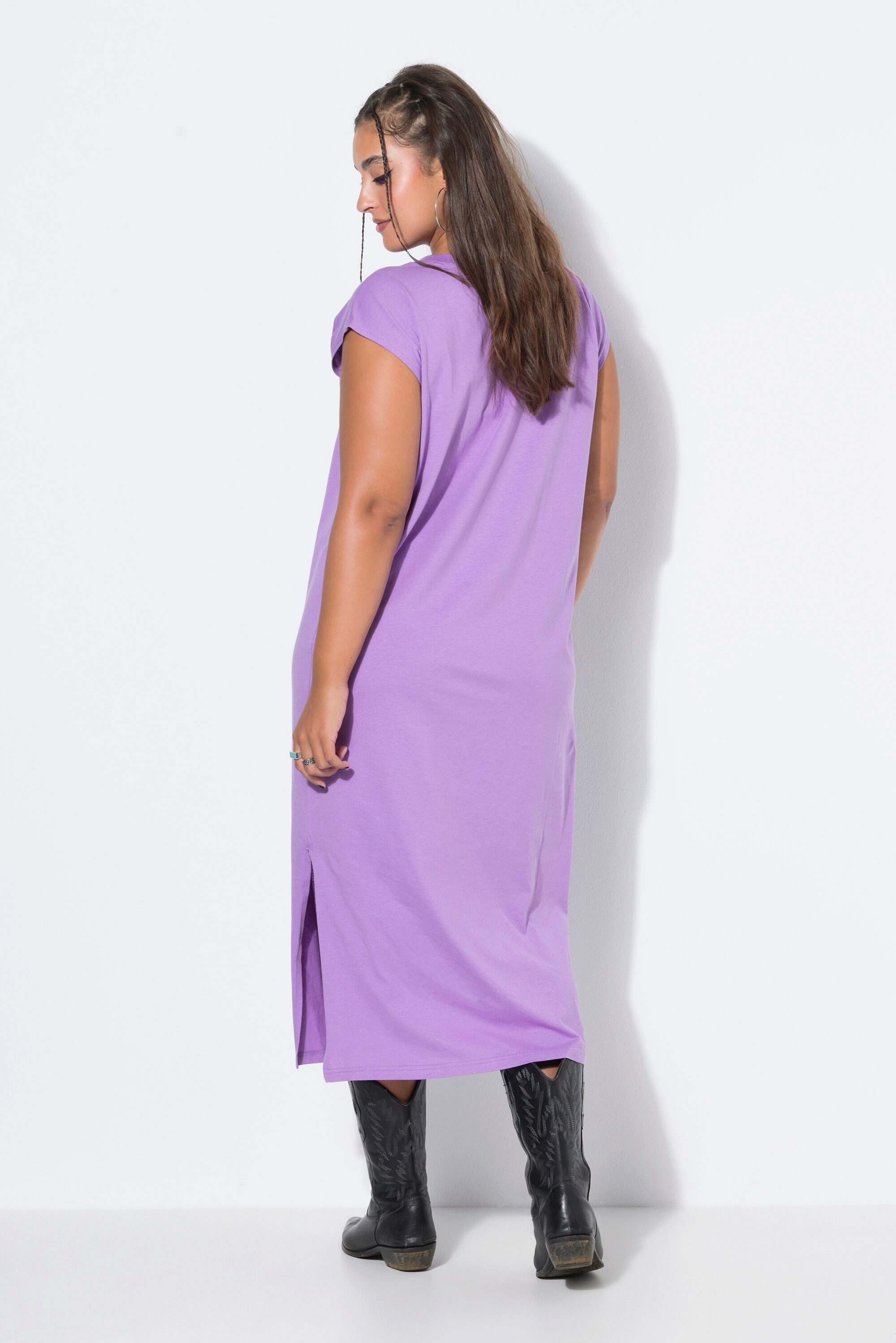 Studio Untold Jerseykleid Jersey-Midikleid oversized ärmellos Seitenschlitze