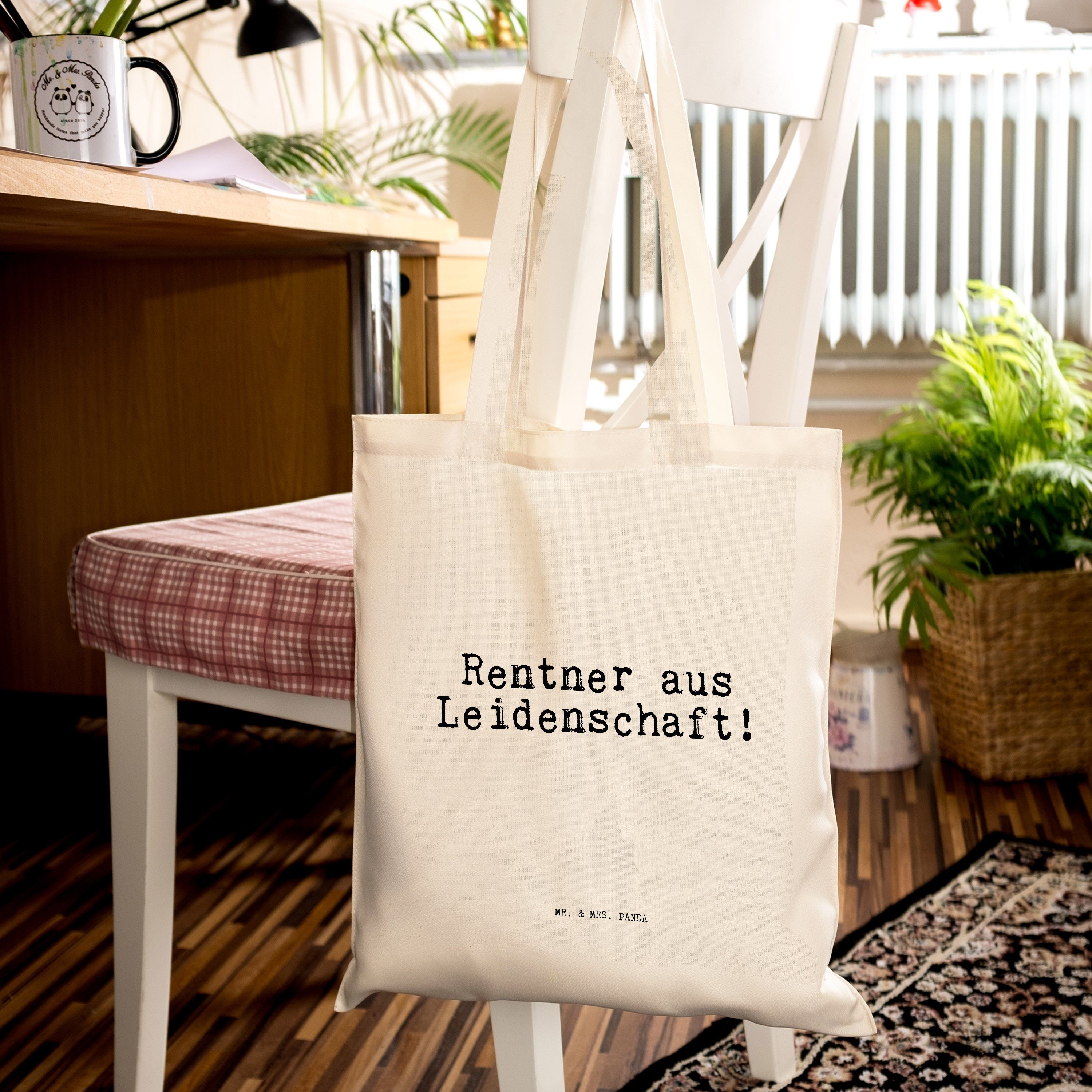 Panda Geschenk, Mrs. Tragetasche Mr. & Leidenschaft! Sp aus - (1-tlg) Rentner Beuteltasche, - Transparent