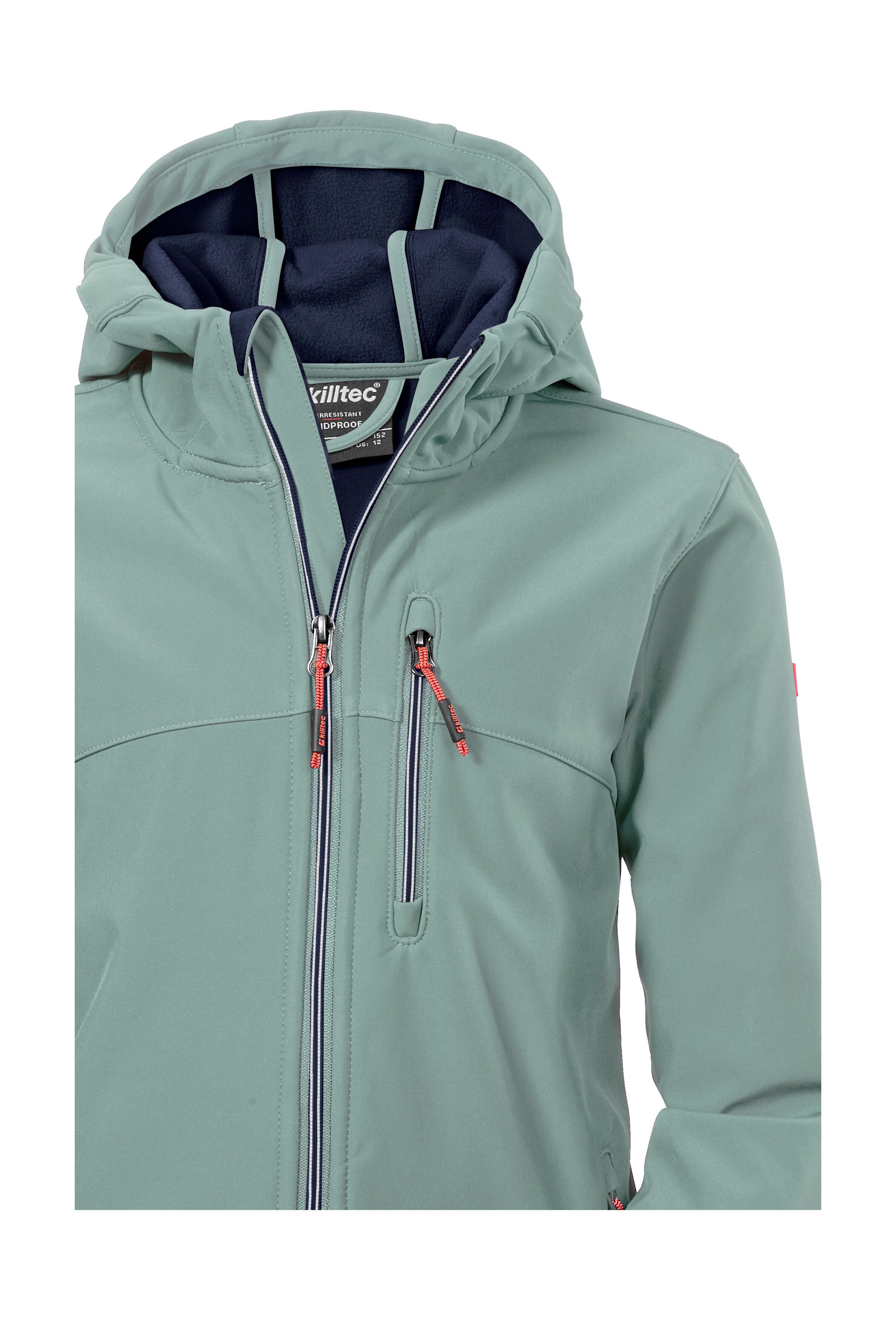 Killtec Softshelljacke Girls Softshelljacke Wasserabweisend, verstellbare Kapuze u Ärmel, Fleece-Innenfutter