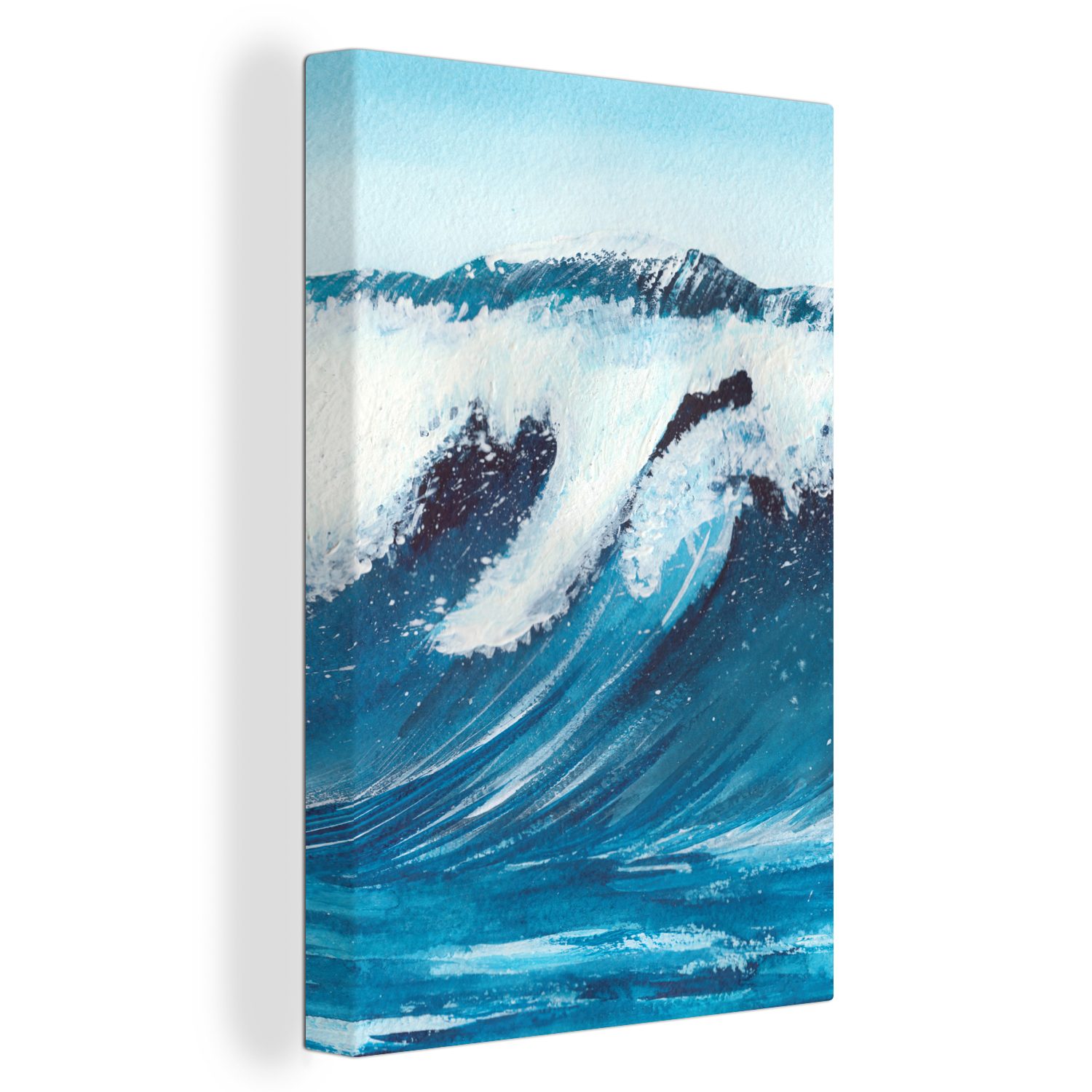 OneMillionCanvasses® Leinwandbild Meer - Golf - Aquarell, (1 St), Leinwandbild fertig bespannt inkl. Zackenaufhänger, Gemälde, 20x30 cm