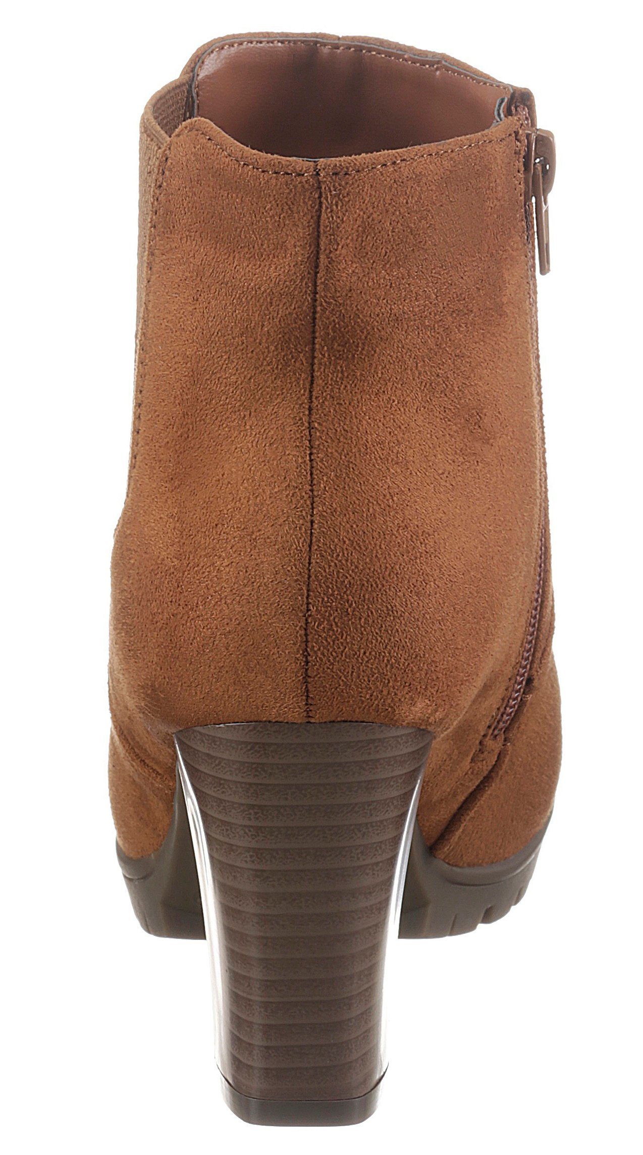 CITY WALK Stiefelette mit Stretcheinsatz cognac seitlichem