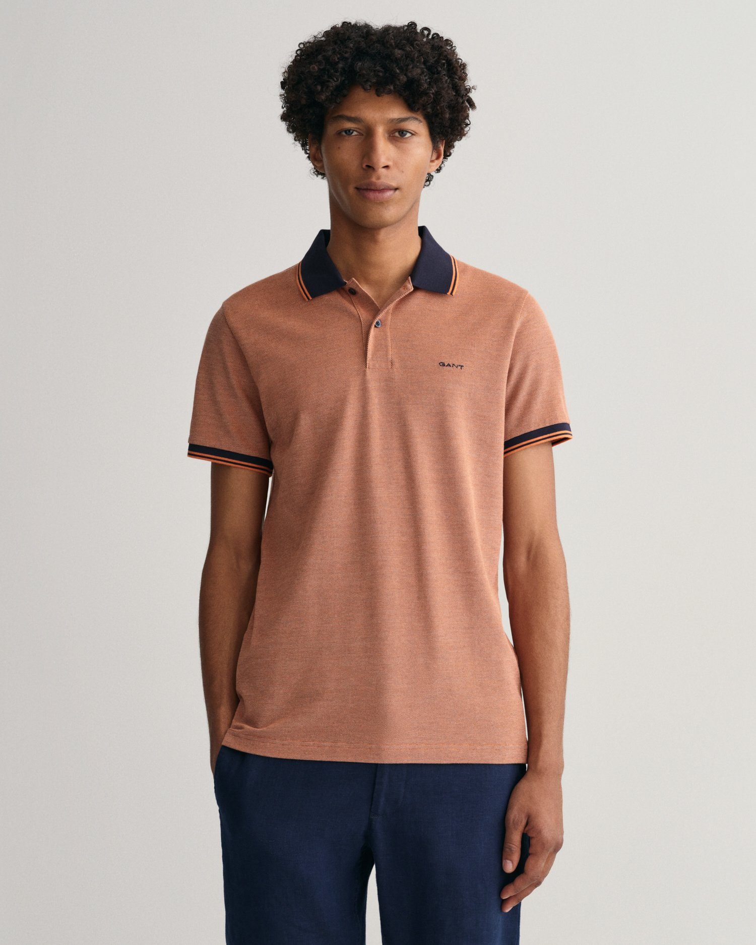 4 Poloshirt Gant Oxford in Piqué Poloshirt Farben pumpkin orange