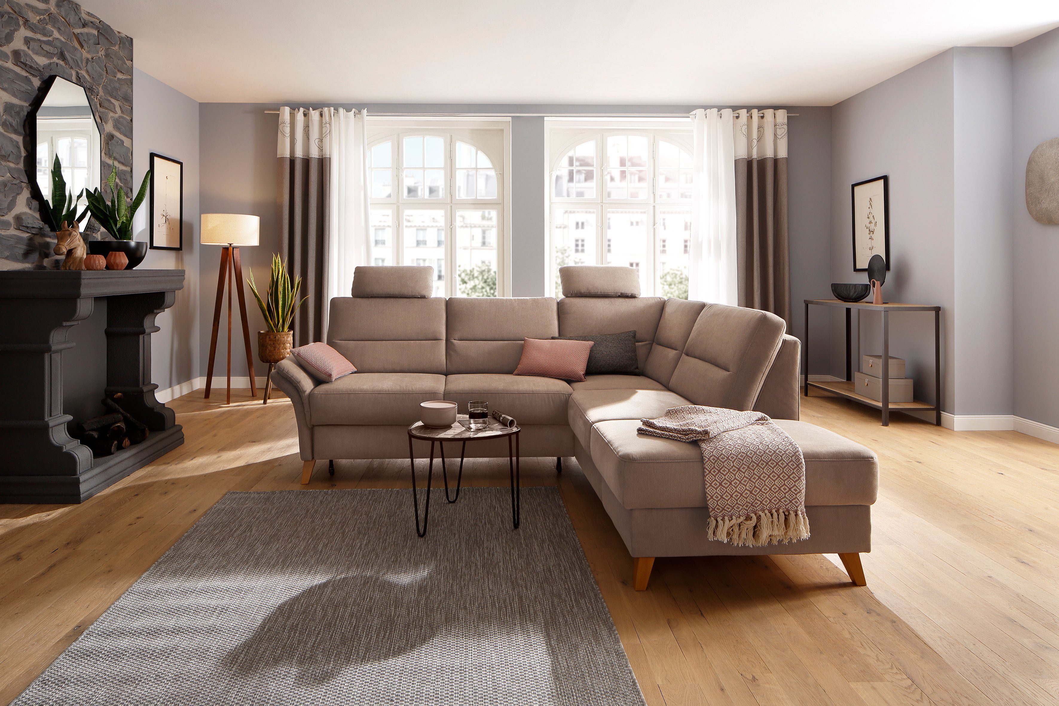 Bettkasten Ecksofa Home Westerland, wahlweise Federkern-Polsterung, Bettfunktion, affaire mit