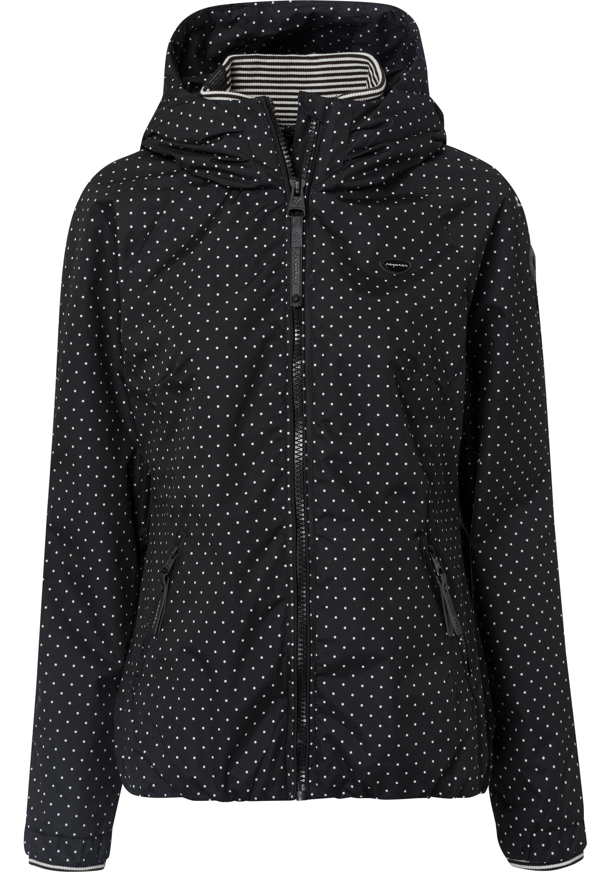 Ragwear DOTS mit Kapuze O Outdoorjacke trendige Übergangsjacke DIZZIE