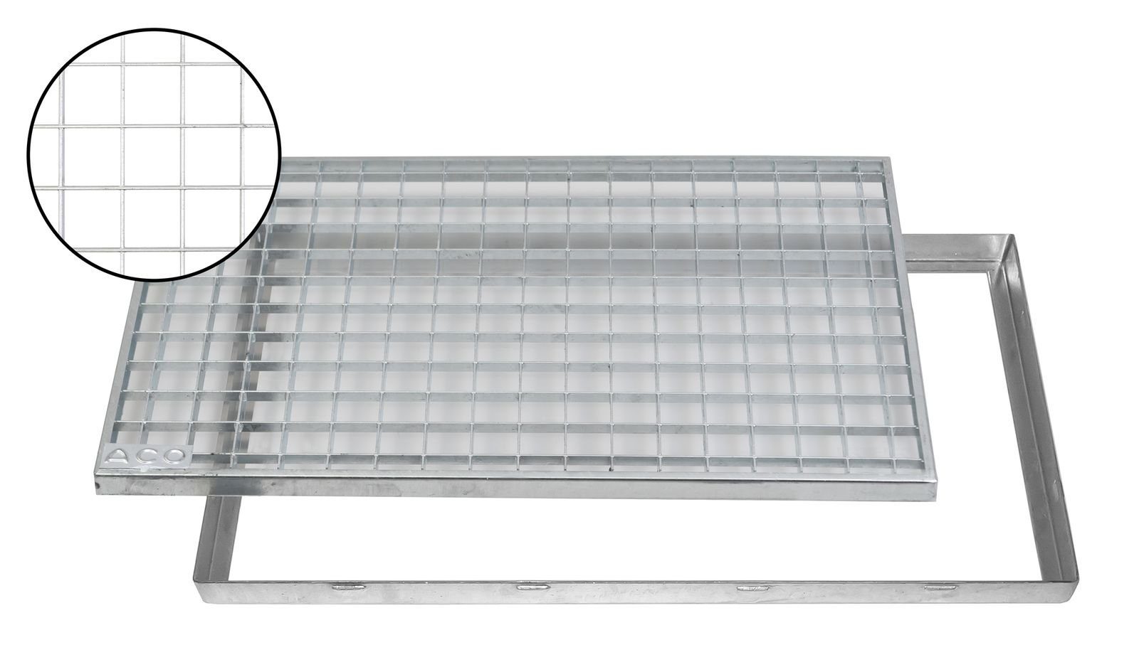 Fußmatte ACO Schuhabstreifer Gitterrost mit Zarge MW 30/30 Eingangsrost Normrost Abstreifer Rahmen, ACO Severin Ahlmann GmbH & Co. KG, rechteckig, Höhe: 23 mm, robust, begehbar und befahrbar