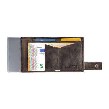 SecWal Geldbörse RFID Leder Kartenetui mit Münzfach Geldbörse Portemonnaie SW2XL, RFID Schutz