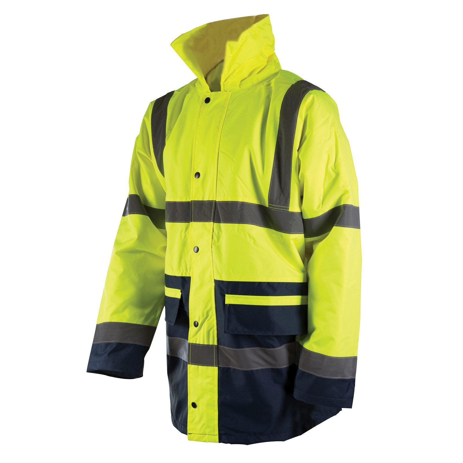 Silverline Arbeitsjacke Warnschutzjacke XL neongelb Hi-Vis EN20471 Klasse 3