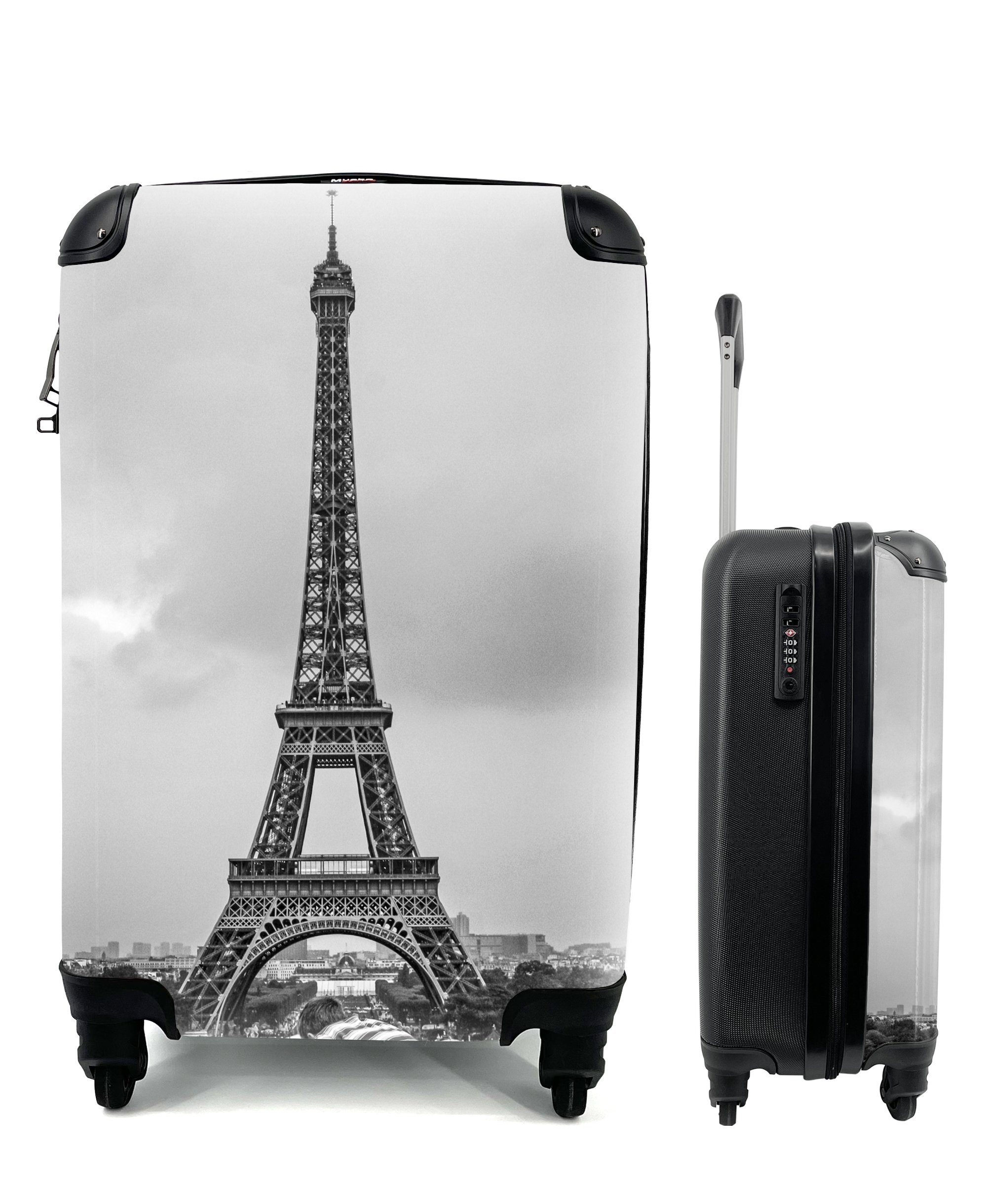 MuchoWow Handgepäckkoffer Der alte Eiffelturm, 4 Rollen, Reisetasche mit rollen, Handgepäck für Ferien, Trolley, Reisekoffer
