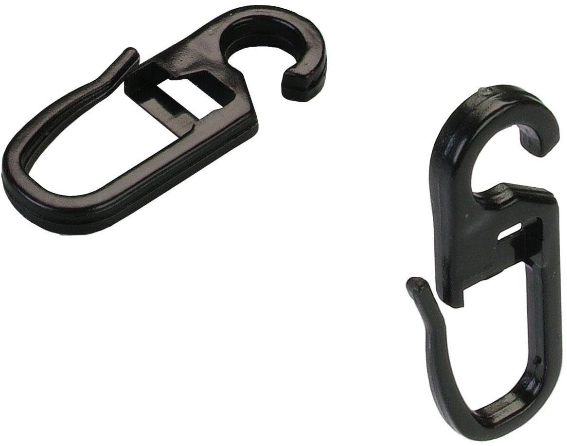 Faltenclip, Faltenlegehaken, schwarz 8-St), Gardinen, für Vorhänge, Liedeco, Gardinenringe (Set,