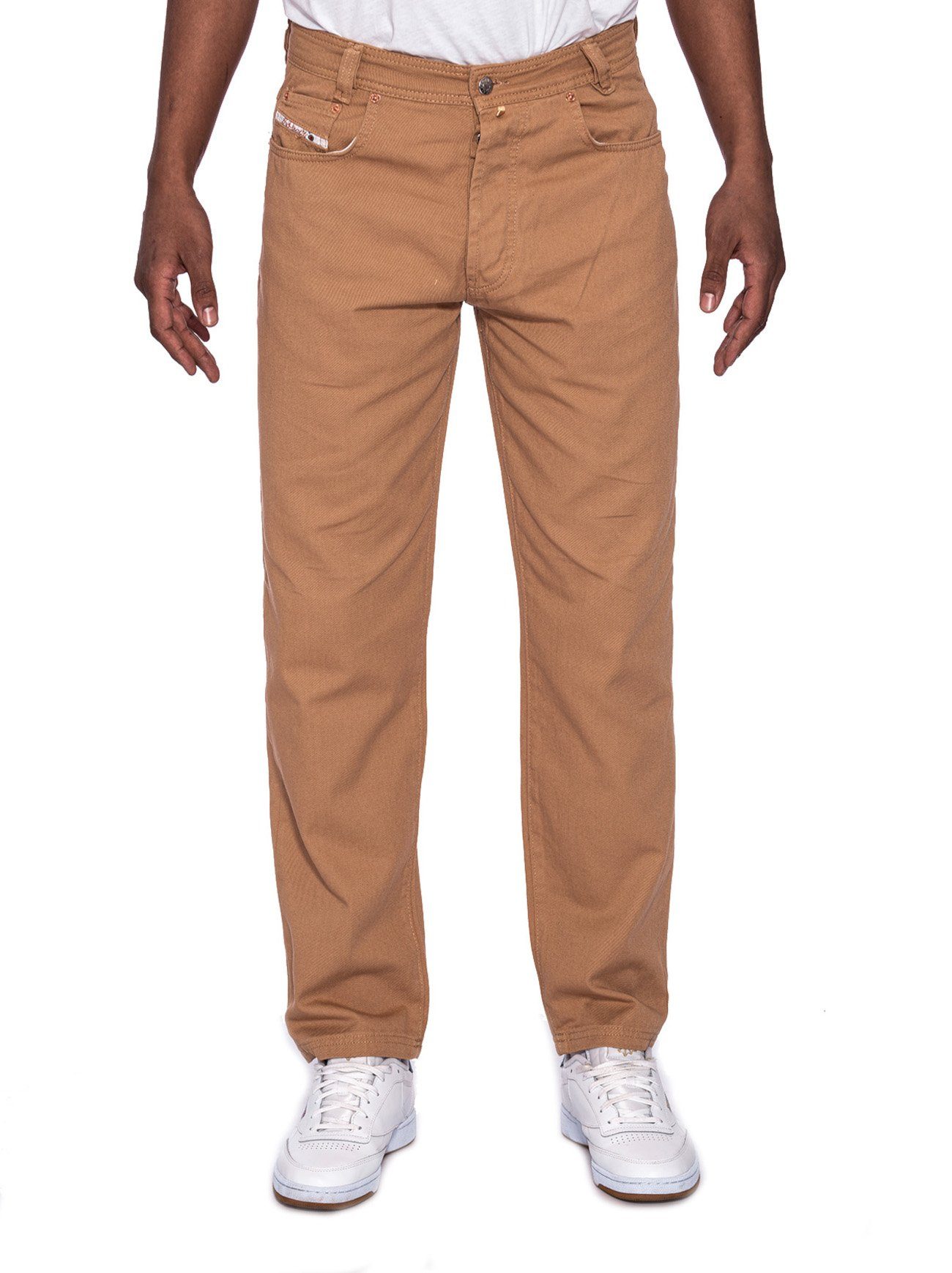 PICALDI Jeans Zicco Sommerhose, Tapered-fit-Jeans Loose Fit, Gabardine Relaxed Fit, Freizeithose 472 Camel