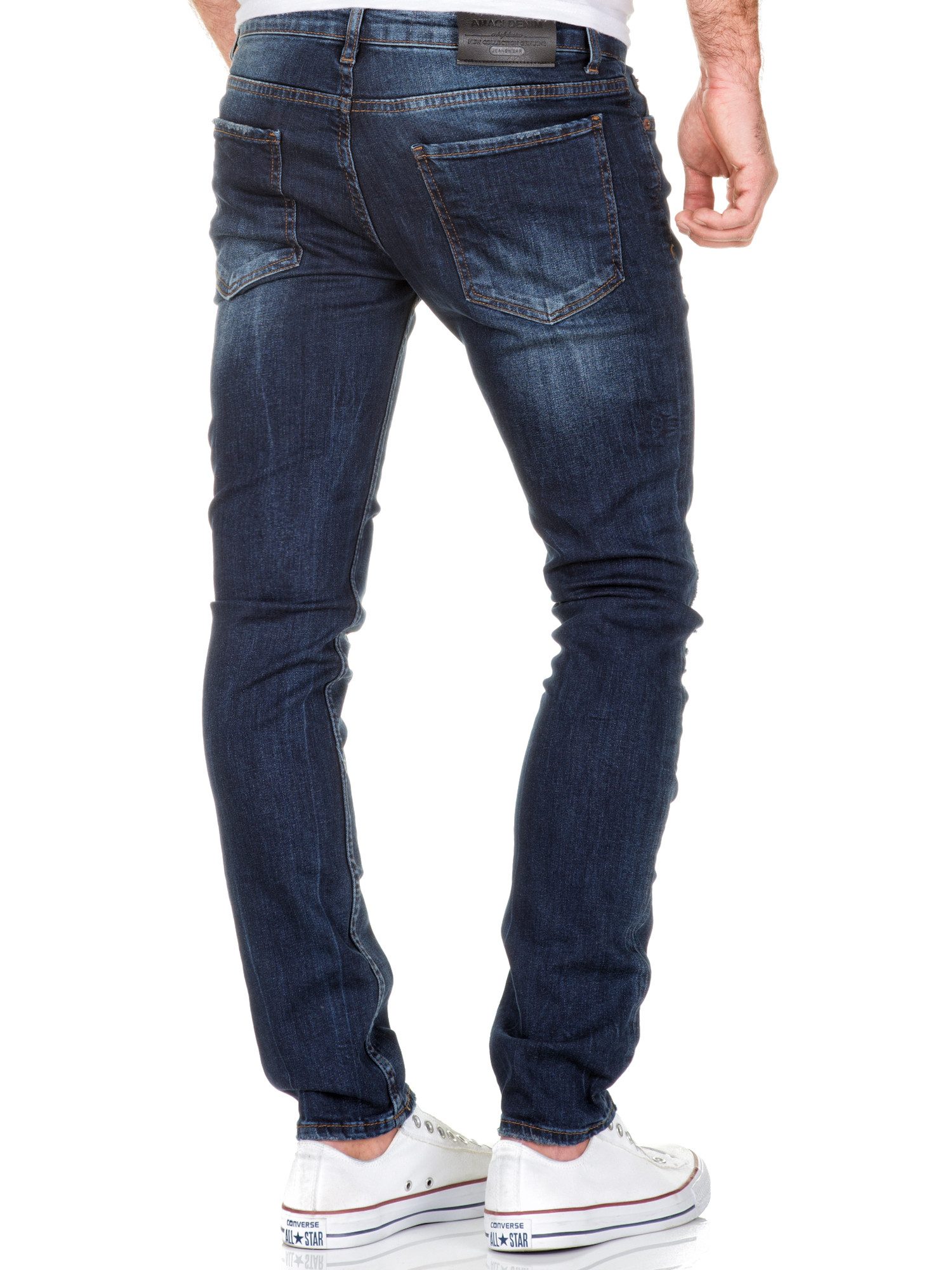 REPUBLIX Gerade Jeans RYDEL Herren Männer Regular Straight Fit Destroyed Jeans Hose