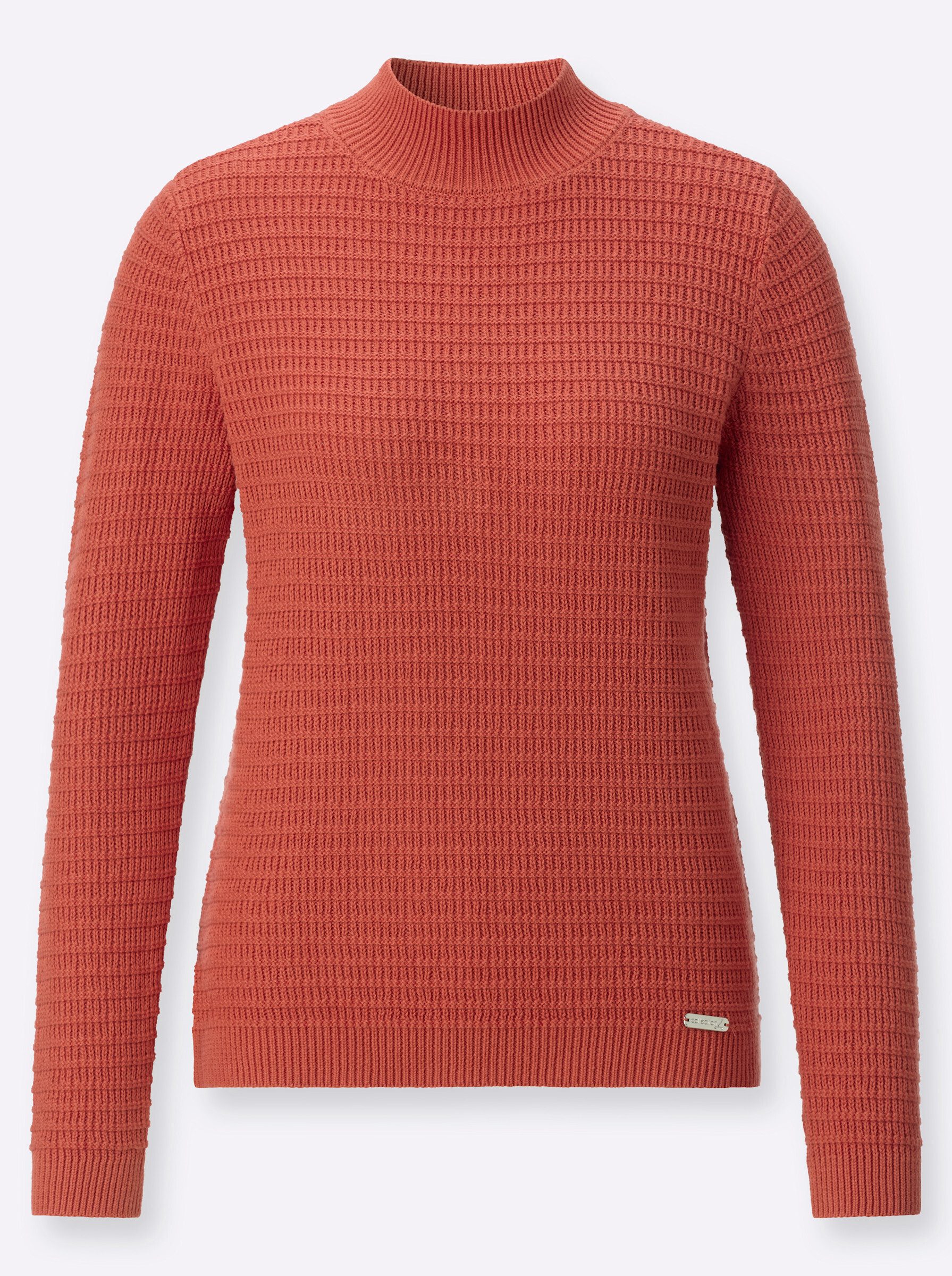 Strickpullover Stehkragen-Pullover Langarm