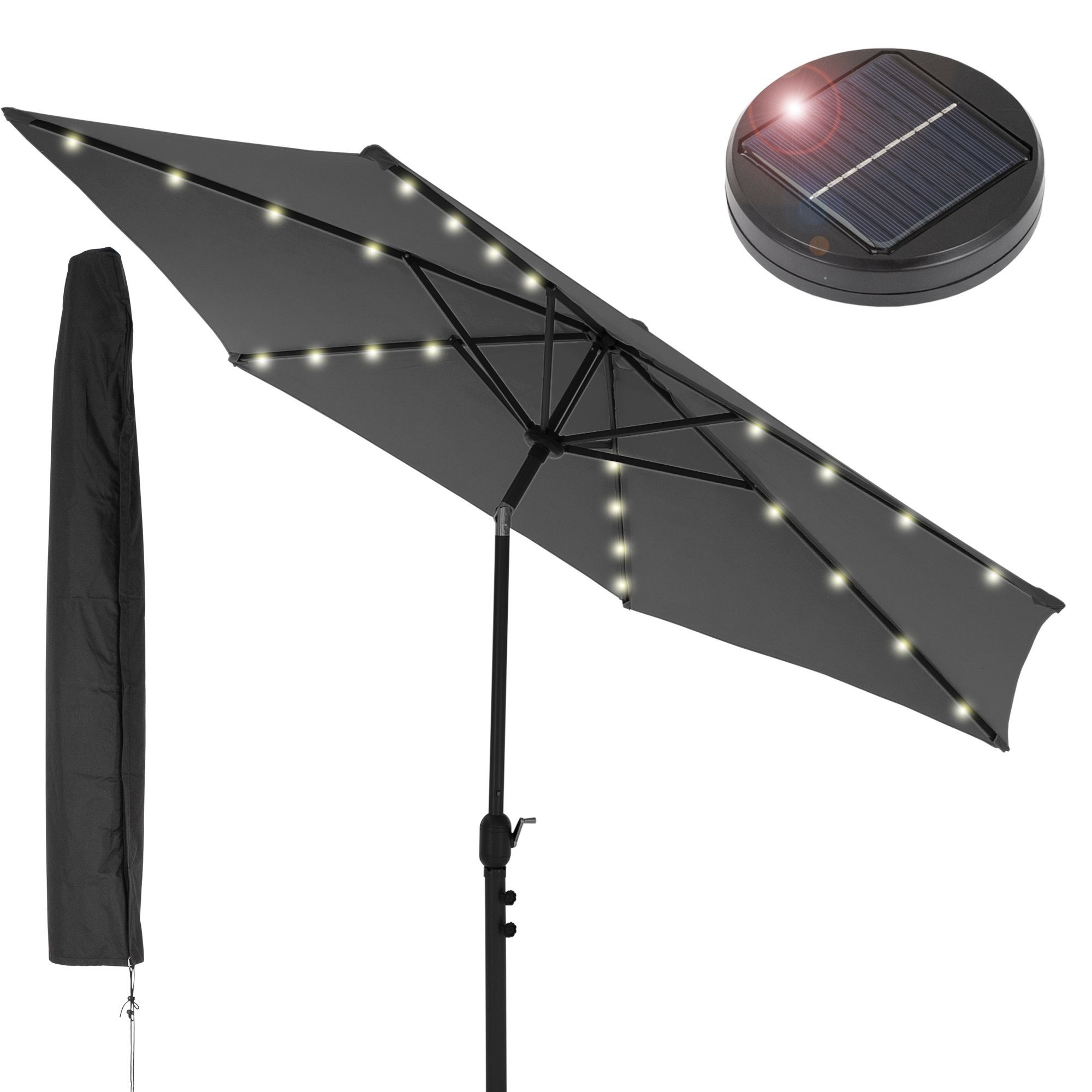 ML-DESIGN Sonnenschirm »mit LED-Solar, anthrazit, Ø300 cm, mit Kurbel«  online kaufen | OTTO