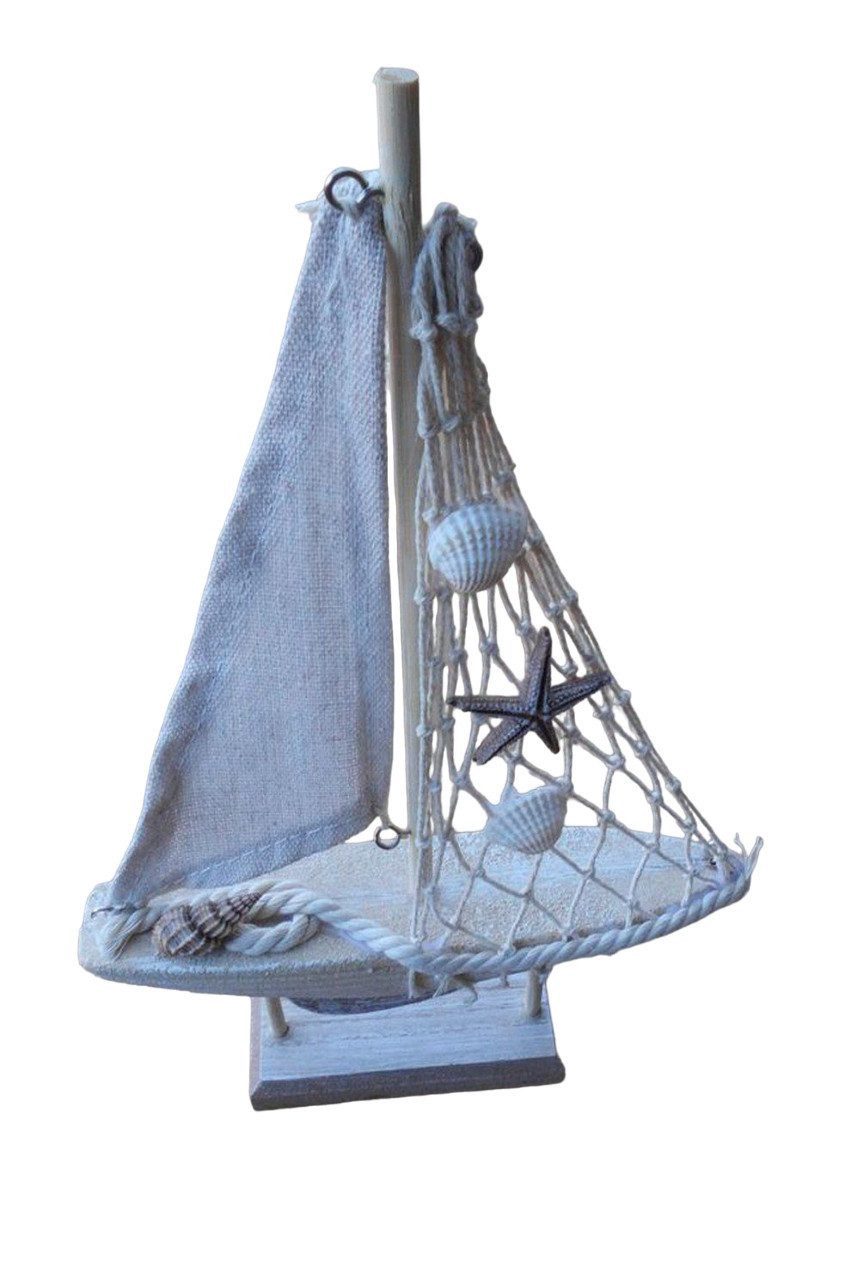 Deko-Impression Segelboot Segelboot Segelschiff mit Takelage. Maritimes Deko-Objekt Holz 27 cm, (1-St)