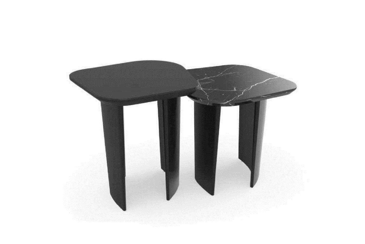 Wohnzimmer Luxus Design 2x (2-St., Tisch in Schwarz Beistelltische Made Europa Beisteltisch Beistelltisch JVmoebel Beisteltisch),