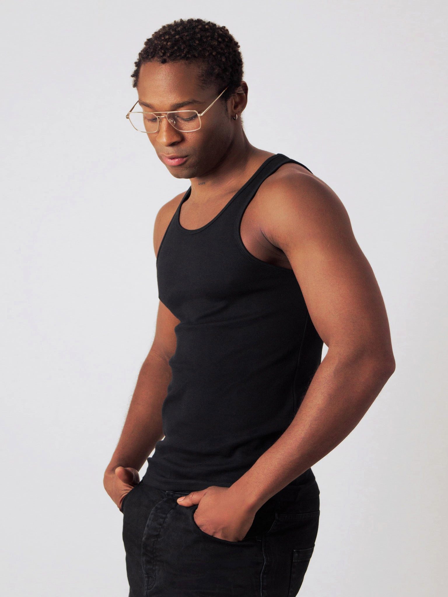 HONEST BASICS Tanktop Geripptes Tank-Top aus Bio- und recycelter Baumwolle