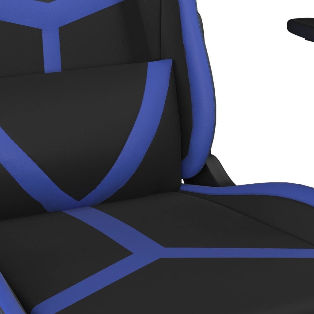 und Blau Schwarz Kunstleder Fußstütze Gaming-Stuhl St) (1 mit furnicato