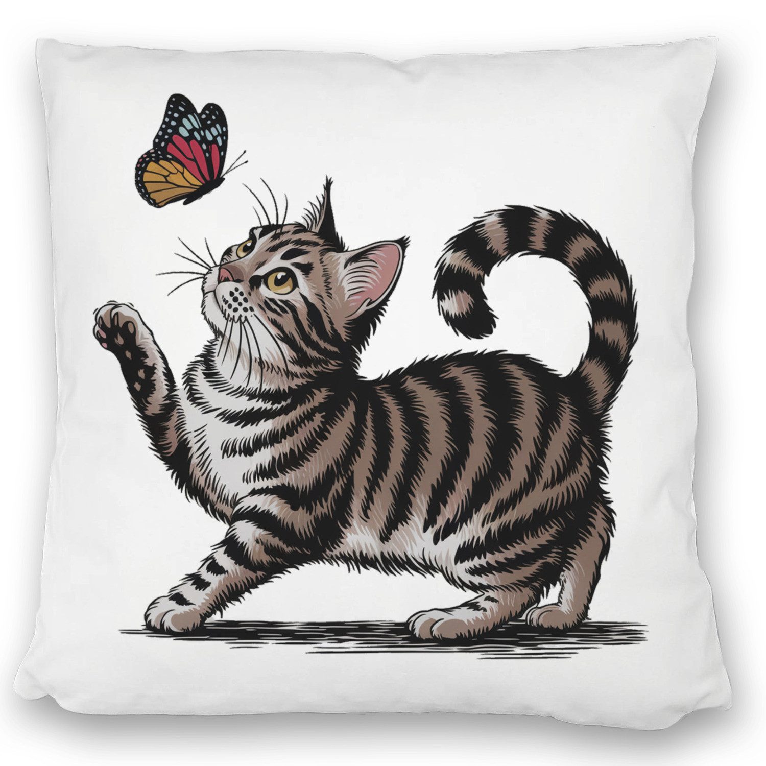 speecheese Dekokissen Katze mit Schmetterling Kissen günstig online kaufen
