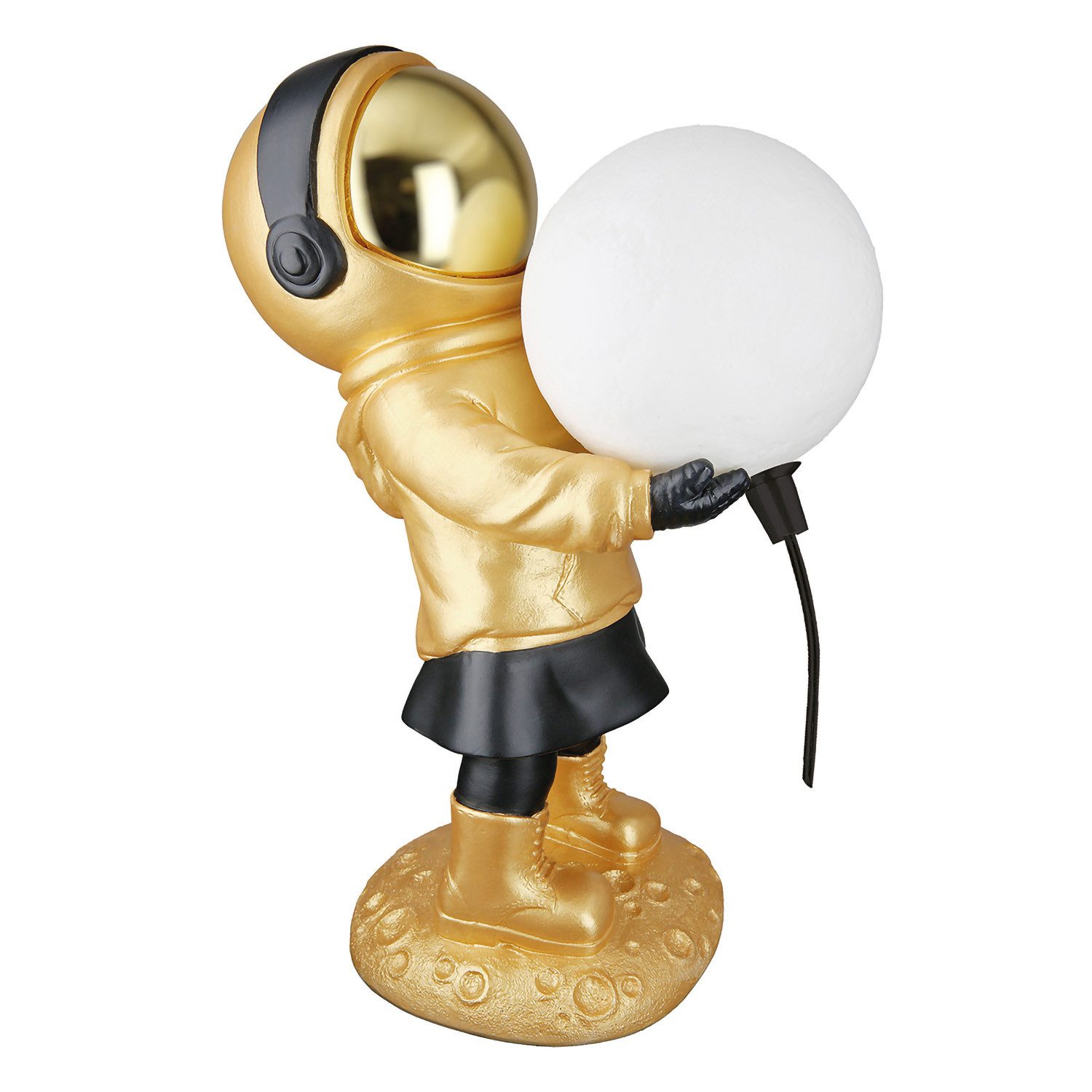 GILDE APOLLO Tischleuchte (LED) - gold - Kunstharz - Höhe 34cm x Breite 13cm, Tischlampe - Schreibtischlampe - Nachttischlampe