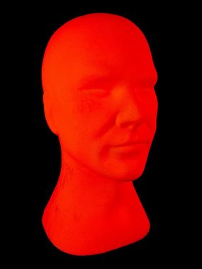 PSYWORK Dekofigur Schwarzlicht Deko Kopf "Glowhead" Rot, UV-aktiv, leuchtet unter Schwarzlicht