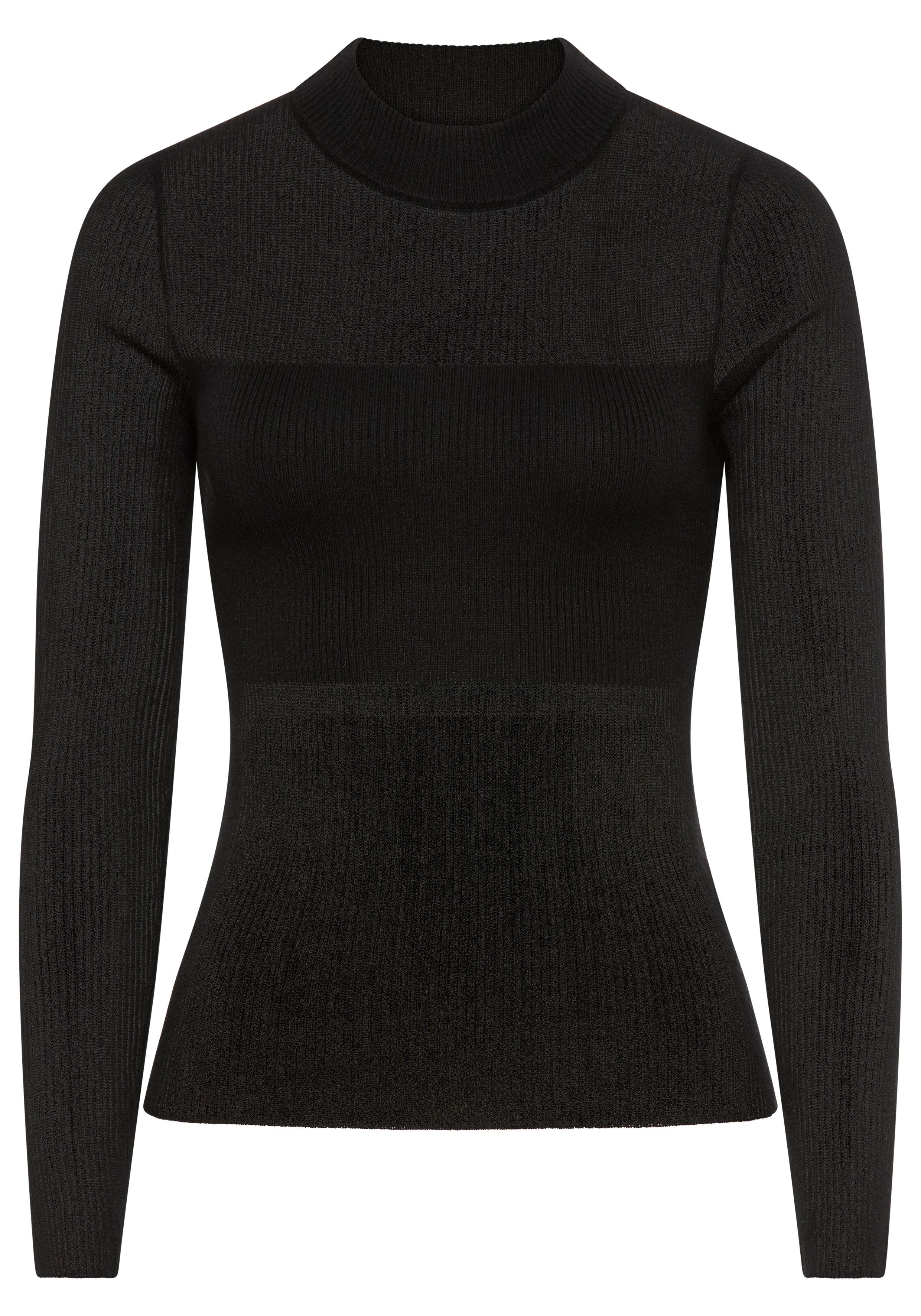 HUGO Blue Stehkragenpullover Slumy mit Bandeau-Effekt, günstig online kaufen