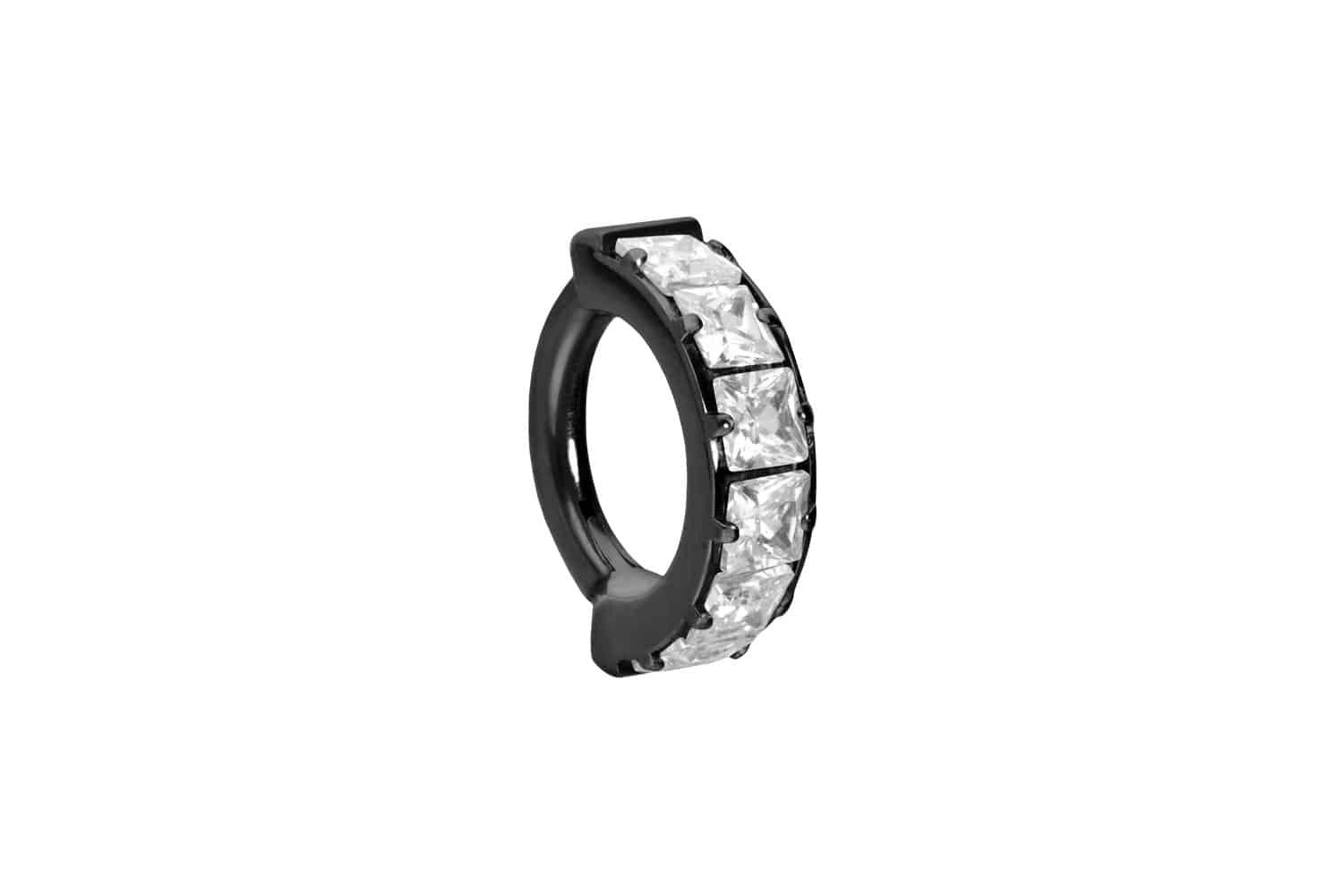 PIERCINGLINE Nasenpiercing Titan Segmentring Clicker EINGEFASSTE günstig online kaufen