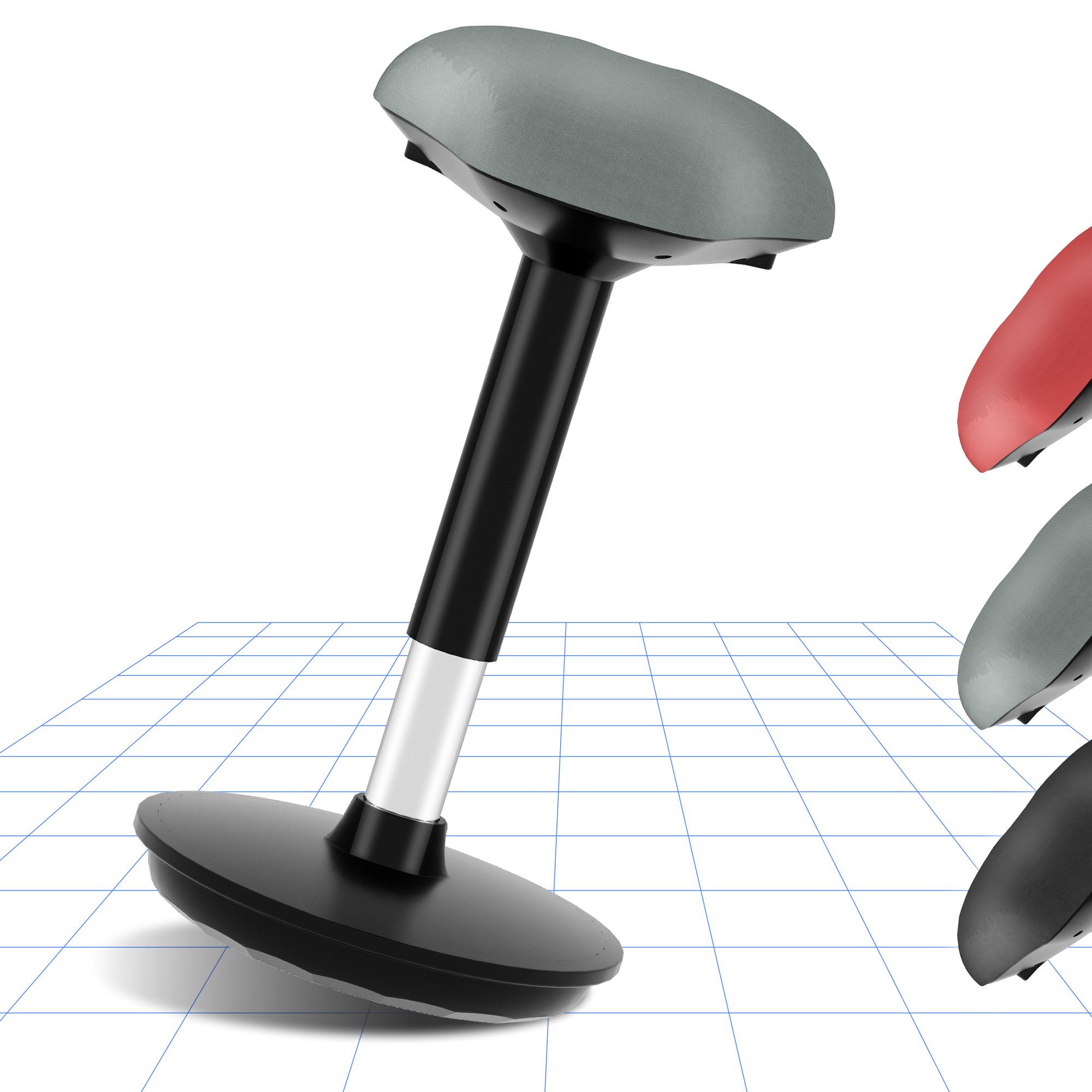 FLEXISPOT Arbeitshocker Drehhocker mit Gummifuß (1 St), Flexispot Bürostuhl, Ergonomischer Schreibtischstuhl, 30° Schaukelbar