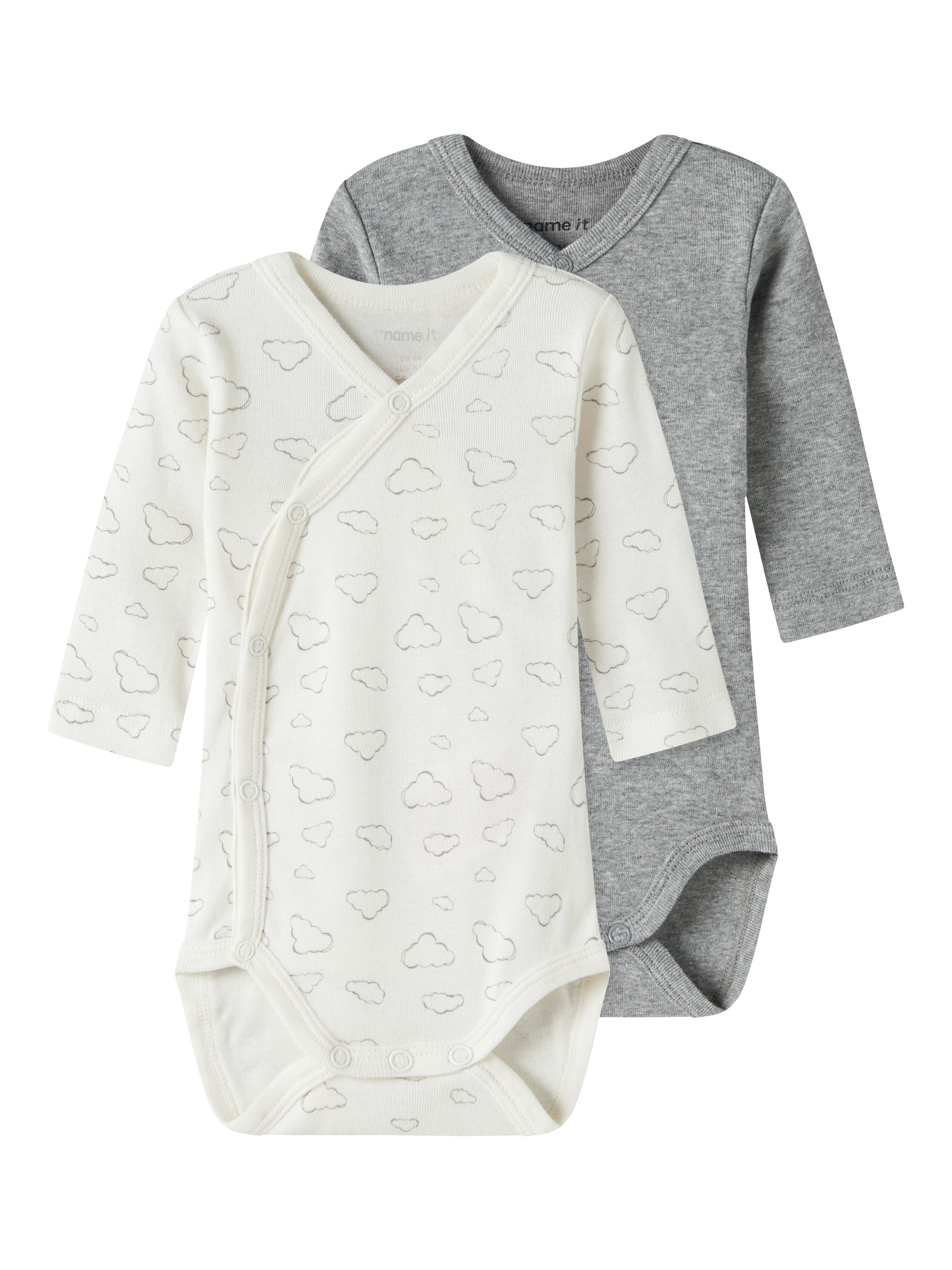 Name It Langarmwickelbody NBNBODY 2P LS WRAP CLOUD NOOS (Packung, 2-tlg)
