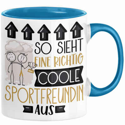 Trendation Tasse Sportfreundin Geschenk Tasse Lustig Geschenkidee für Sportfreundin Geb