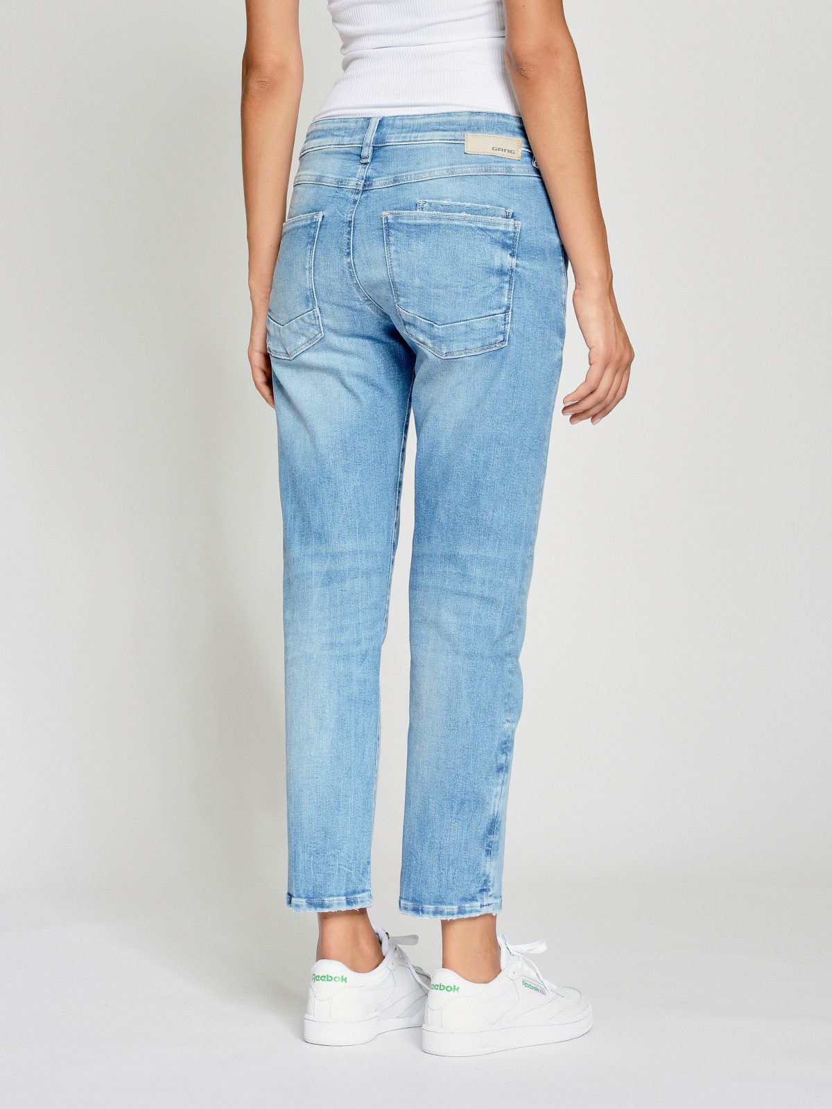 GANG Boyfriend-Jeans Gang Nadia Cropped Boyfriend Fit Pant (1-tlg) Boyfriend Fit Hose mit mittlerer Leibhöhe und verkürzter Beinlänge
