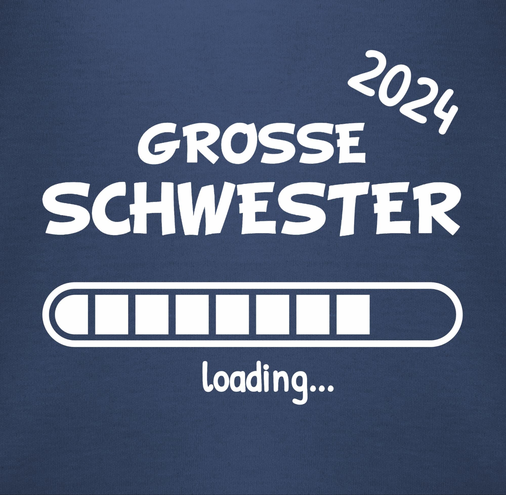 2 Navy Bruder Große Schwester Geschwister Shirtracer und T-Shirt Blau Schwester 2024 loading