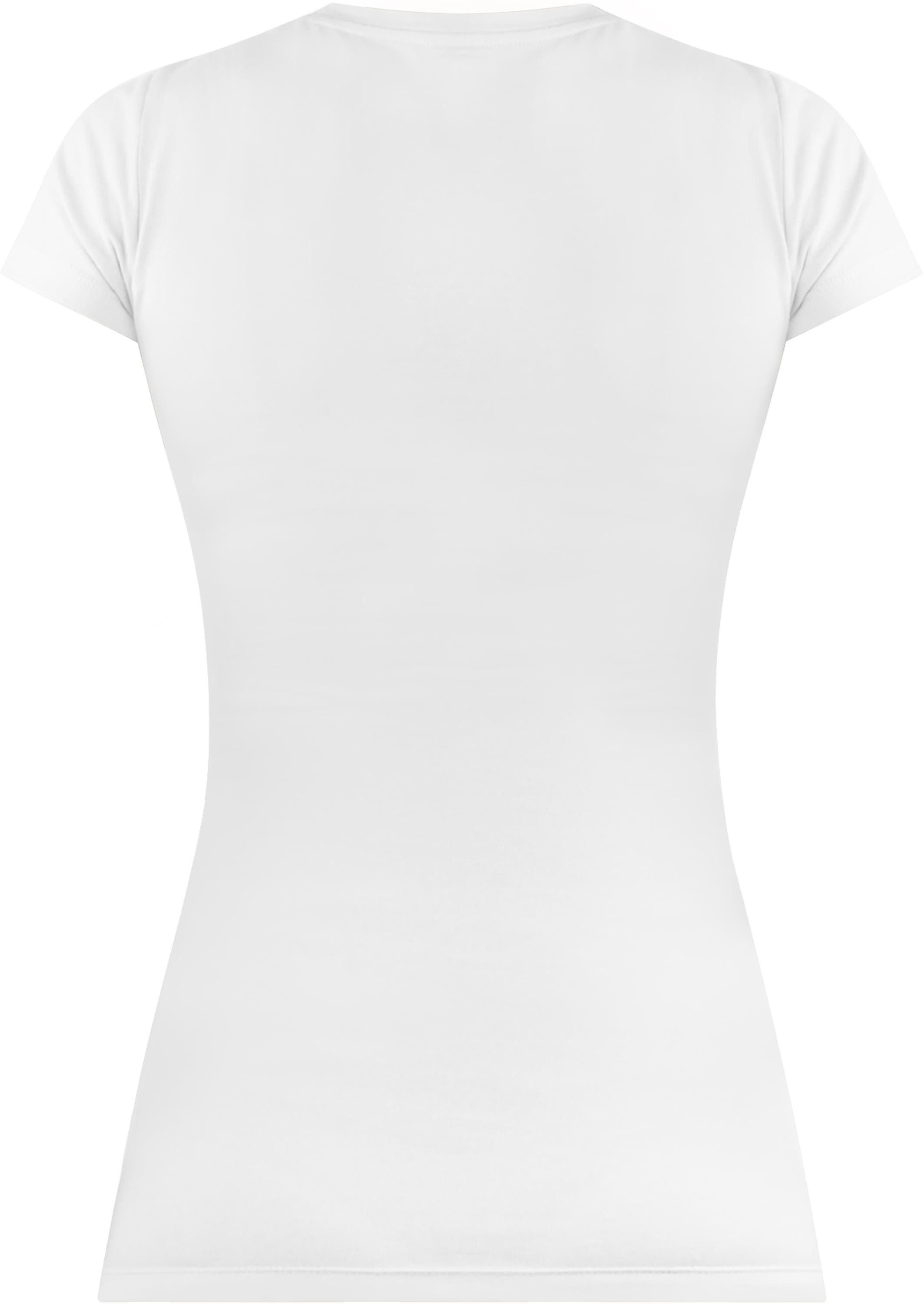 normani Kurzarmshirt Figurbetontes T-Shirt mit V-Ausschnitt Siena Damen Basic kurzarm Shirt – Bild 2 von 5