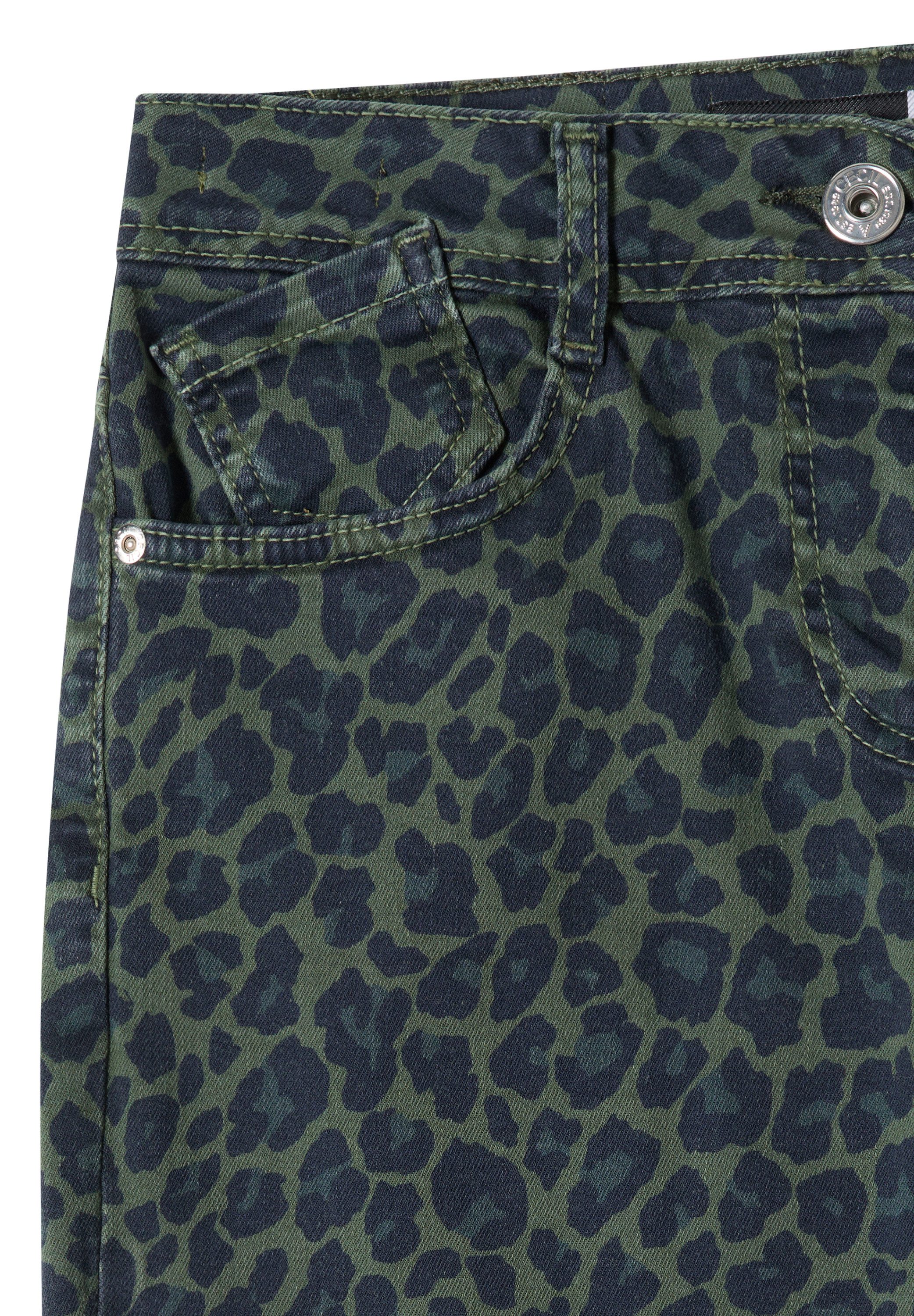 CECIL Loose-fit-Jeans mit Leo-Muster