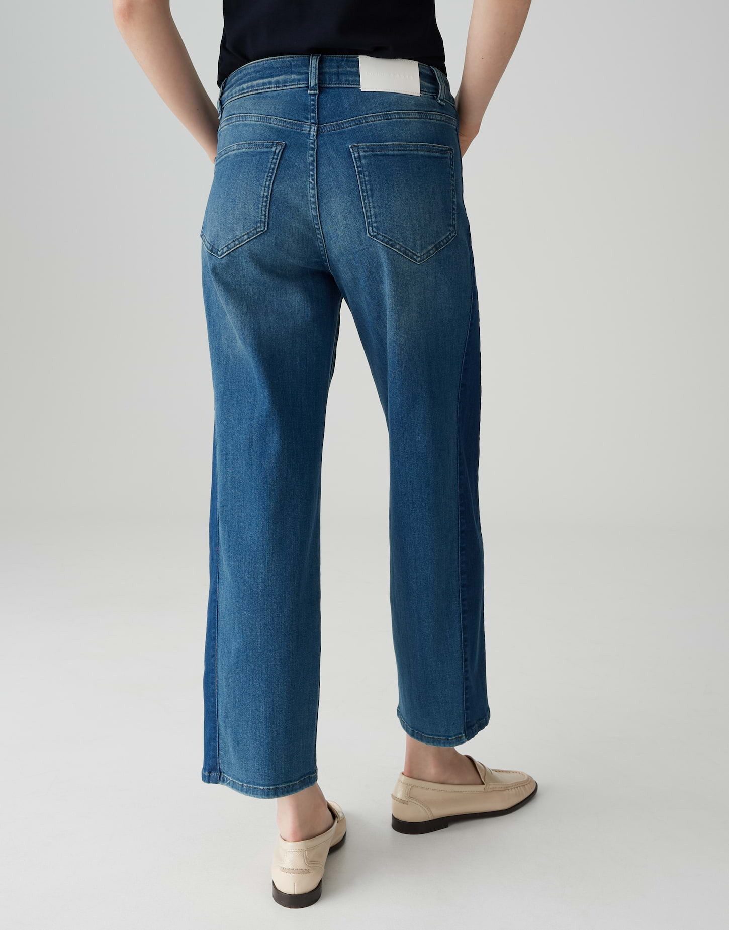 OPUS PANTS Relax-fit-Jeans MELLY TWIST Barrel Fit aus Dry Indigo® Mid Rise verdeckter Zip-Fly, weicher Griff, authentische Waschung