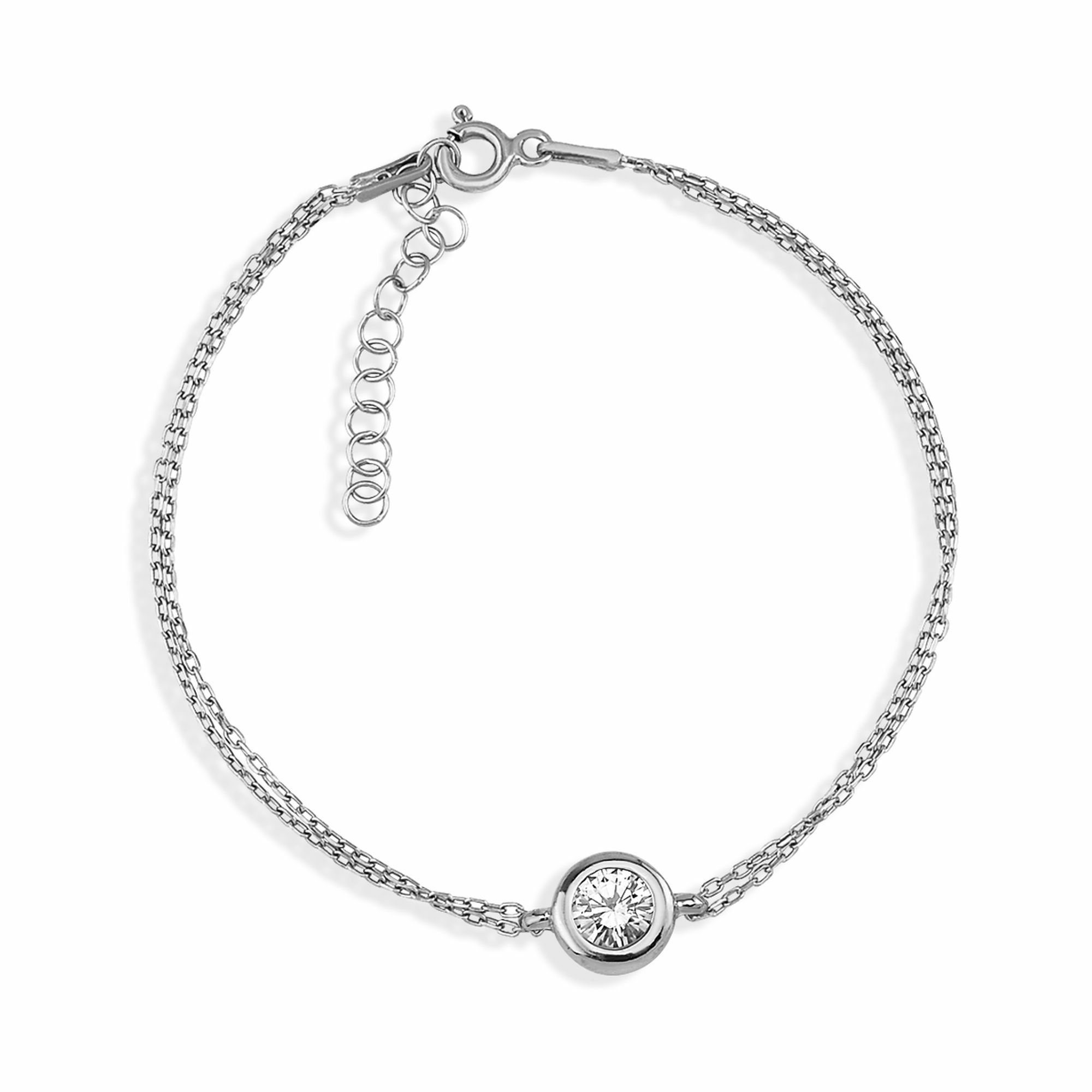 Armband 925/- Sterling Silber Solitär