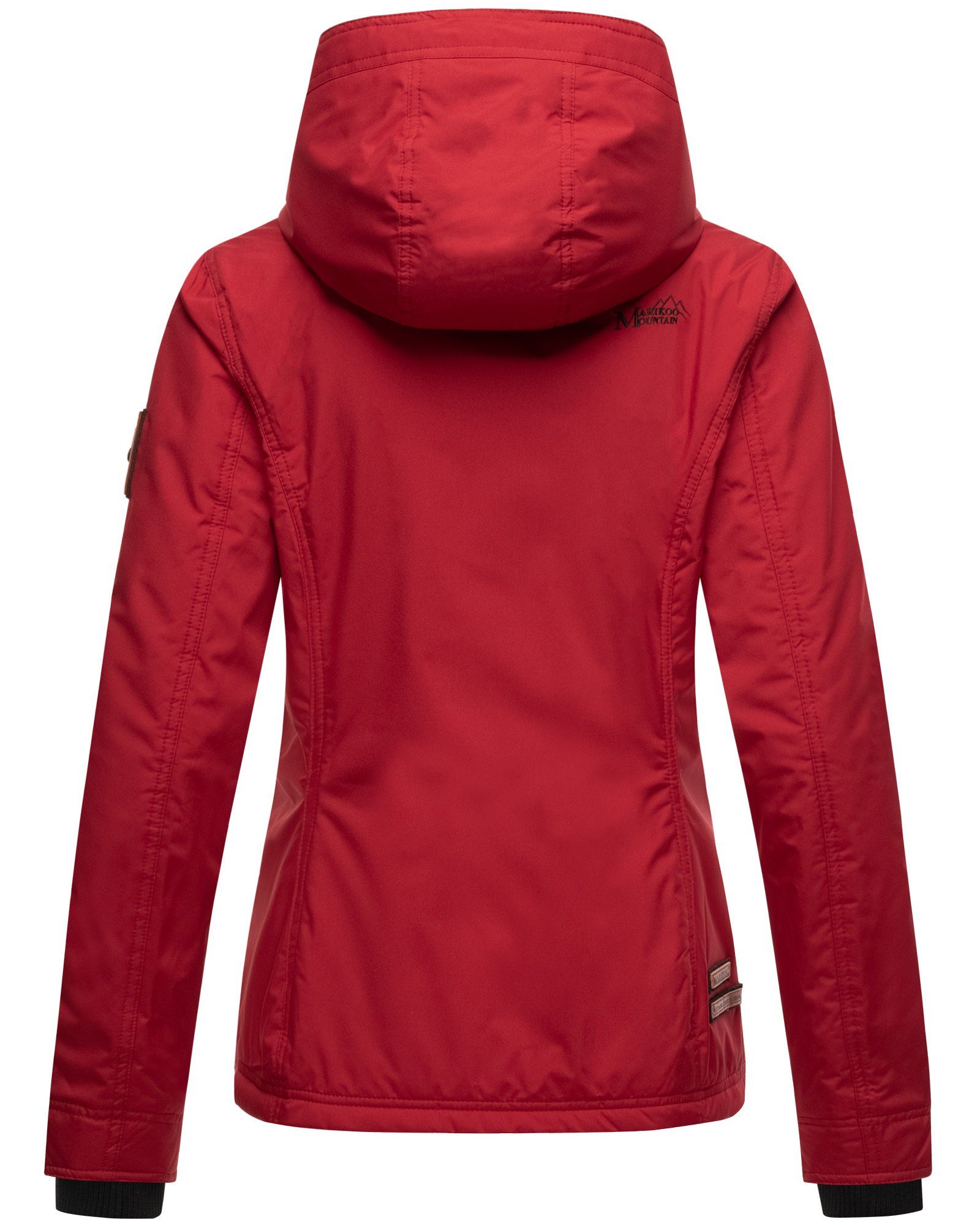 Outdoorjacke Dark Kapuze Red sportliche Übergangsjacke Brombeere mit Marikoo