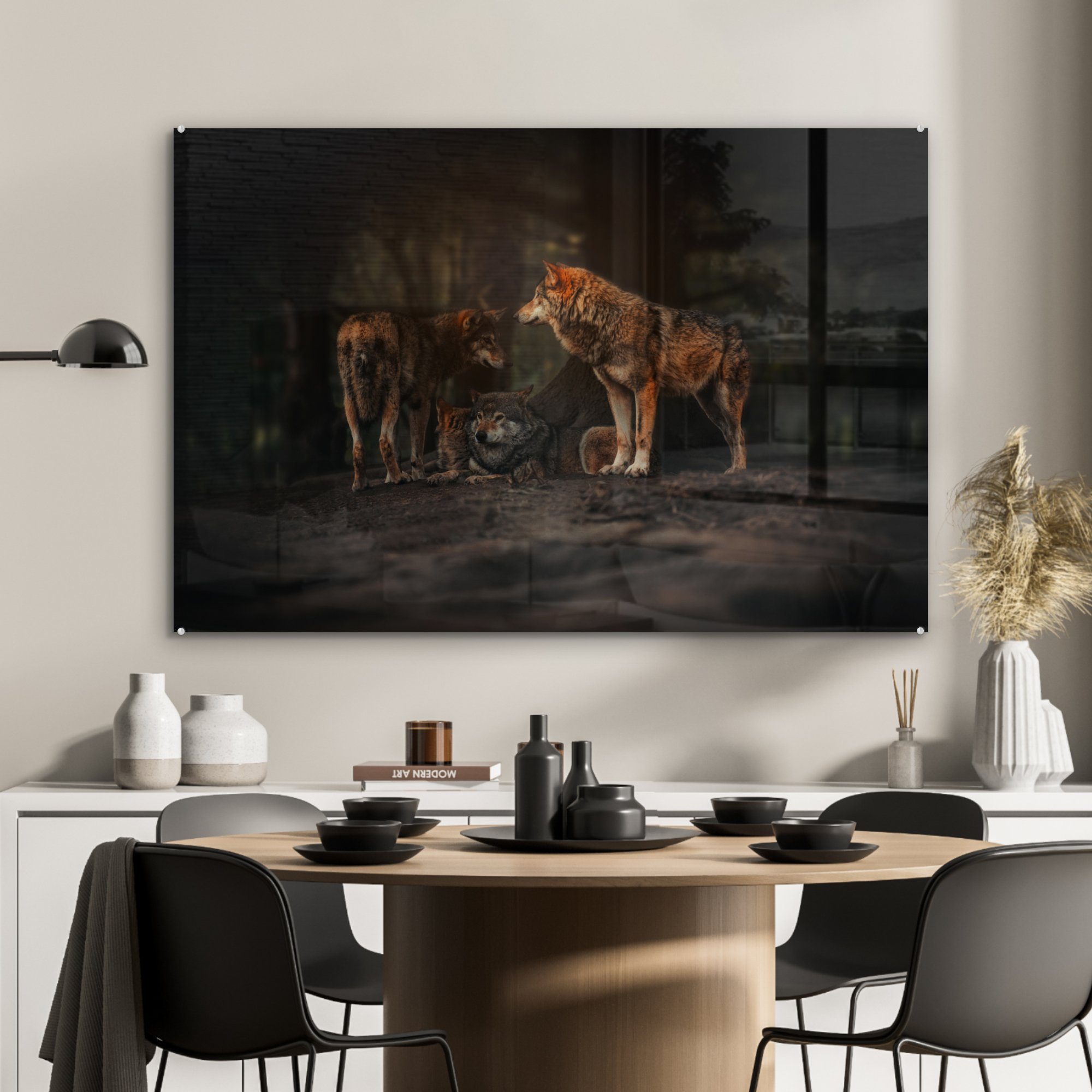 Wolf - - Acrylglasbilder Acrylglasbild Wald, Tiere Schlafzimmer & Wohnzimmer St), MuchoWow (1