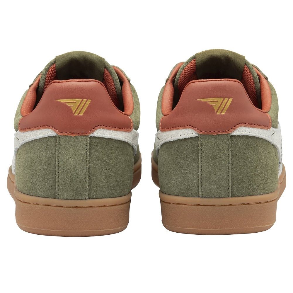 Gola Equipe II Suede-Leder 2025 khakigrün/weiss/rostrot Herren Sneaker