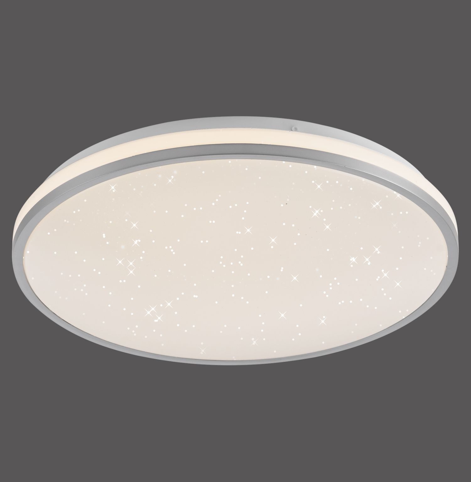 Licht-Erlebnisse Deckenleuchte BRAYLIN, LED fest integriert, Warmweiß, LED rund D: 38 cm in Silber Weiß warmweißes Licht 3000 K 2630 lm