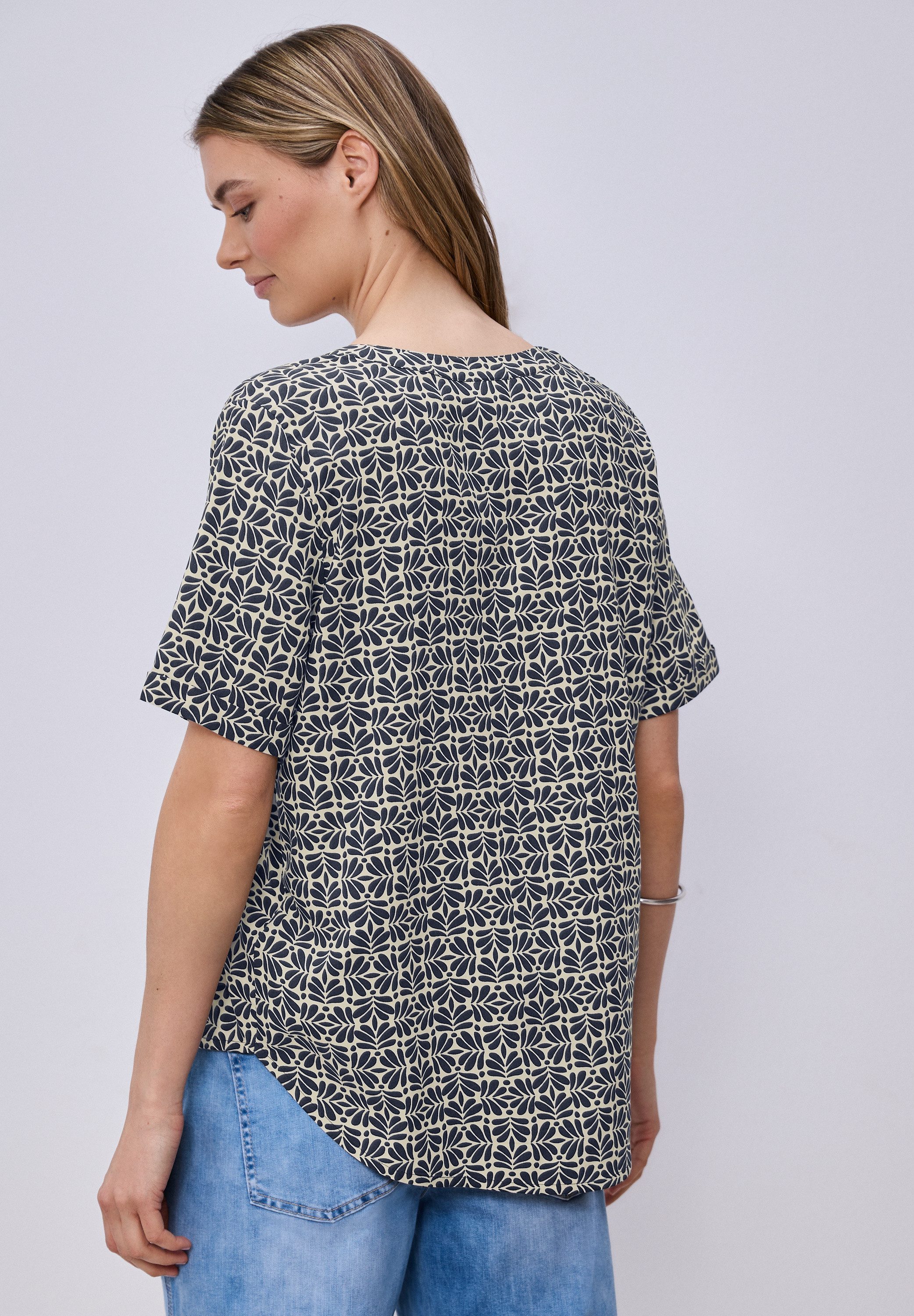 STREET ONE Kurzarmbluse mit All-Over Print günstig online kaufen