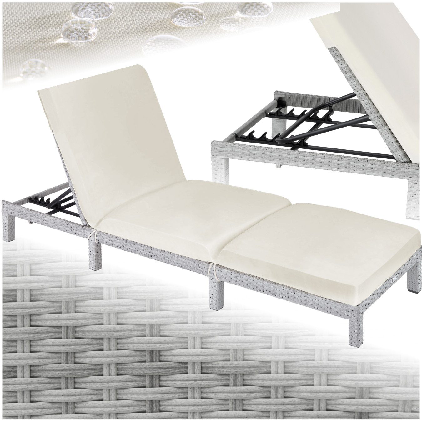 tectake Gartenliege Rattan Sonnenliege, 1 St., günstig online kaufen