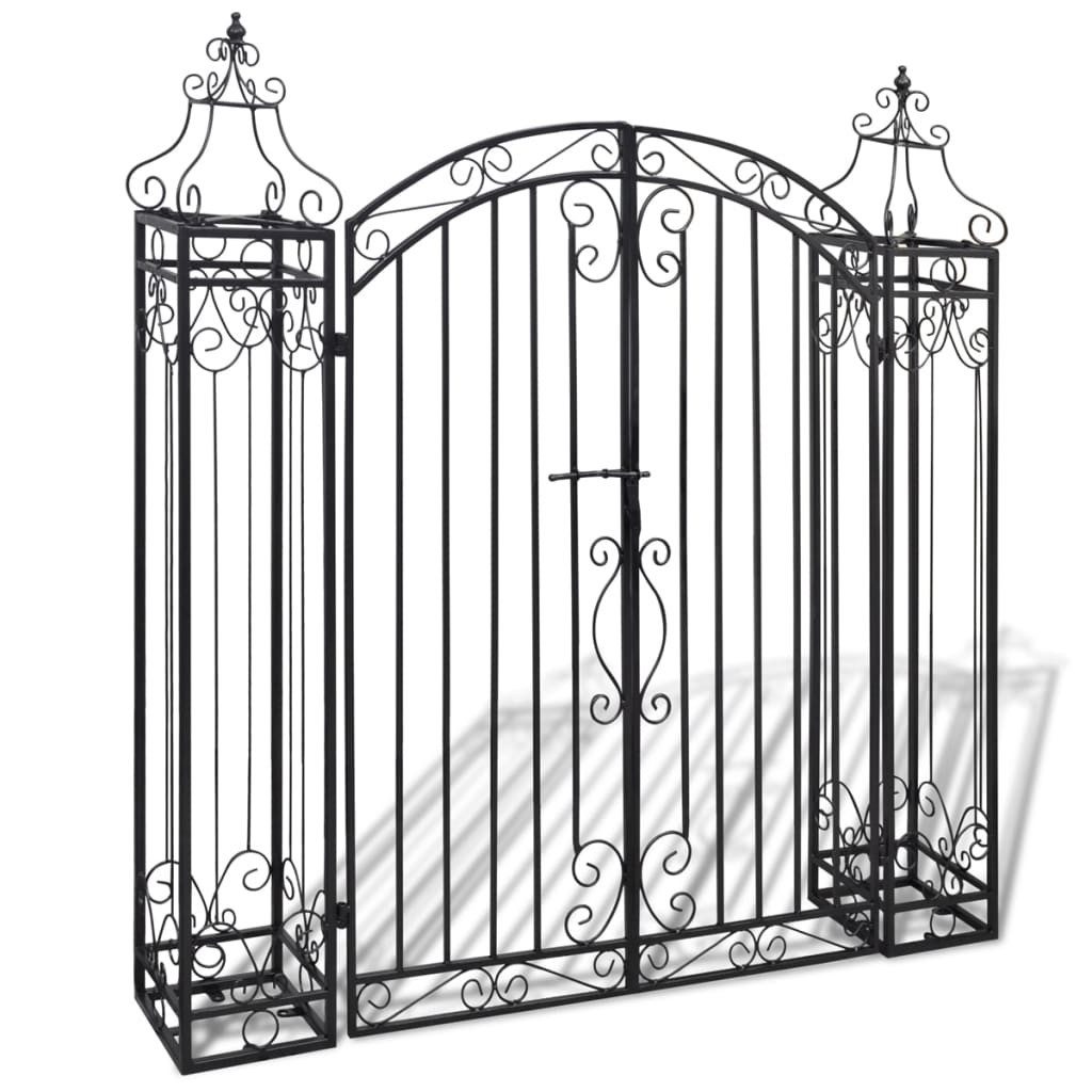 furnicato Gartentor Geschmiedetes 122x20,5x134 cm, pulverbeschichtet schwarz
