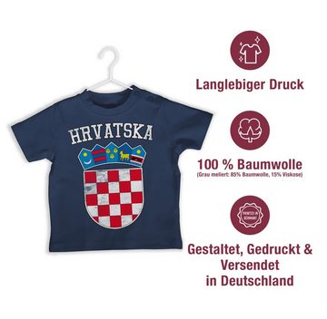 Shirtracer T-Shirt Kroatien Wappen Hrvatska Krotatisch 2024 Fussball EM Fanartikel Baby