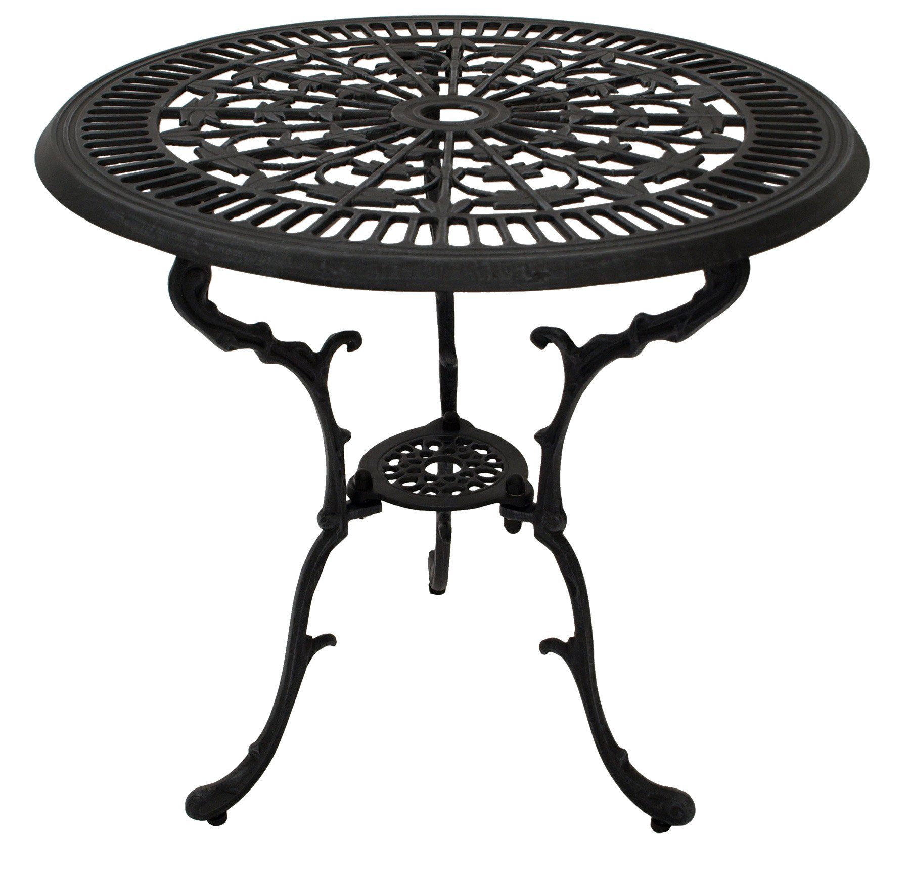 DEGAMO Bistrotisch Jugendstil (1-St), 70cm rund, Farbe antik-grau, Aluguss rostfrei