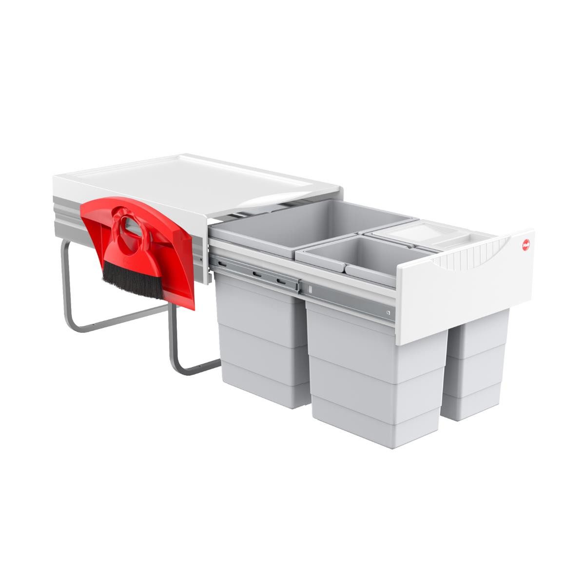 Hailo Einbaumülleimer Hailo Abfallsammler 3642231 Mülleimer Raumspar-Tandem-H 2x 10 + 20 Ltr